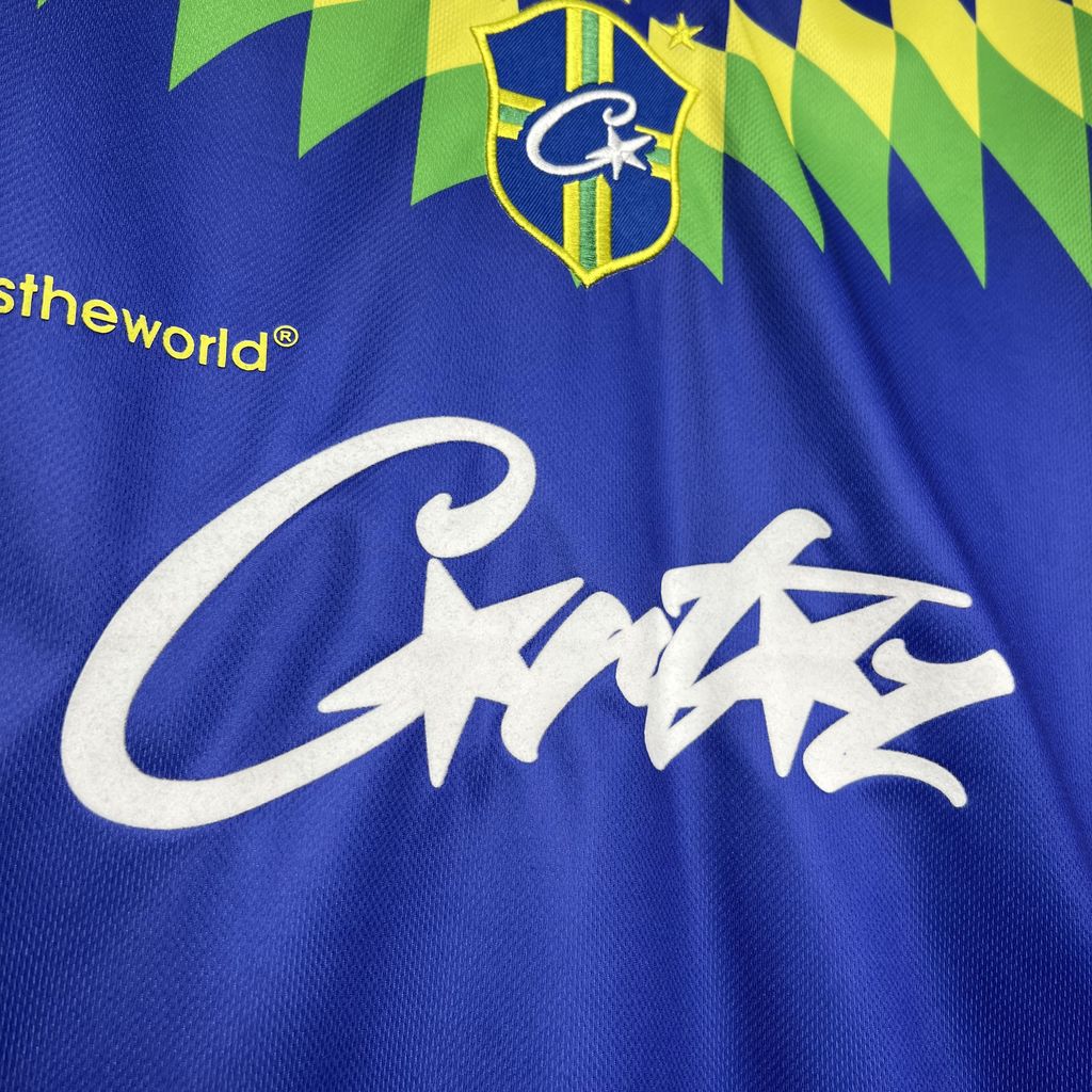Corteiz x Retro Brazil 1995 Away Jersey - with RTW 18 print - UnitedFutballJersey