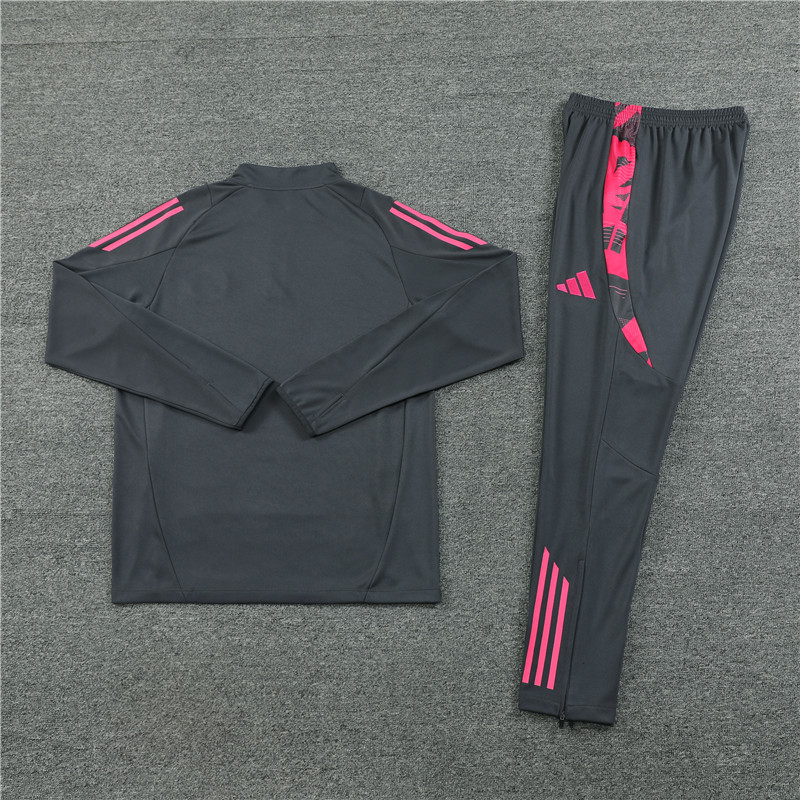 Germany 2024 Long Sleeve Training Set - Dark Gray With Pink - UnitedFutballJersey