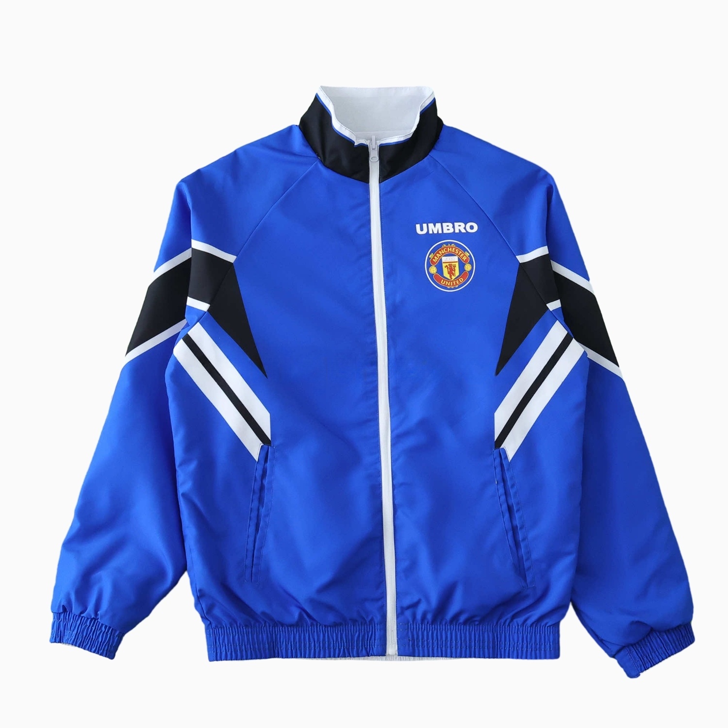 Retro Manchester United 1996 Double Sided Reversible Windbreaker - Blue & Green - UnitedFutballJersey