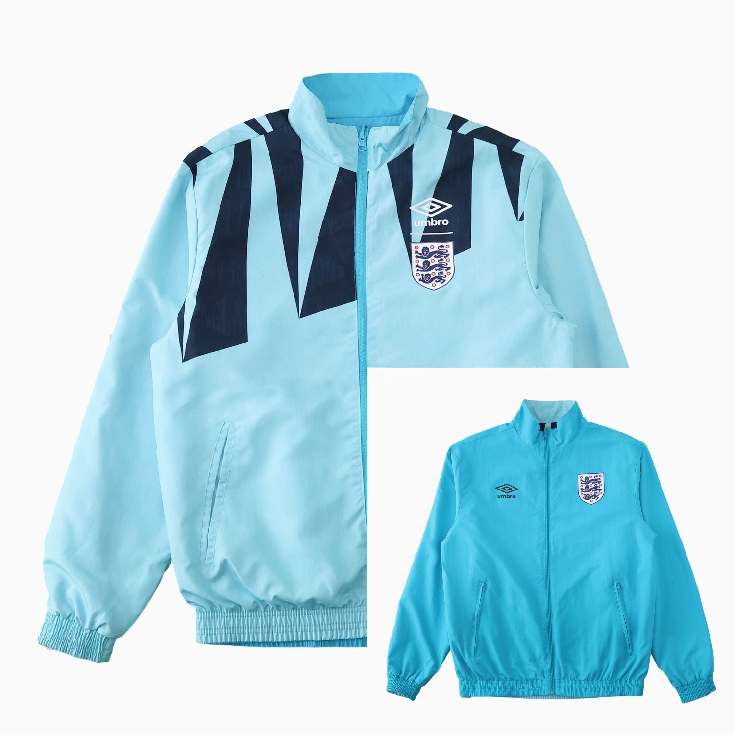 Retro England 1992 Double Sided Reversible Windbreaker - Blue & Green - UnitedFutballJersey