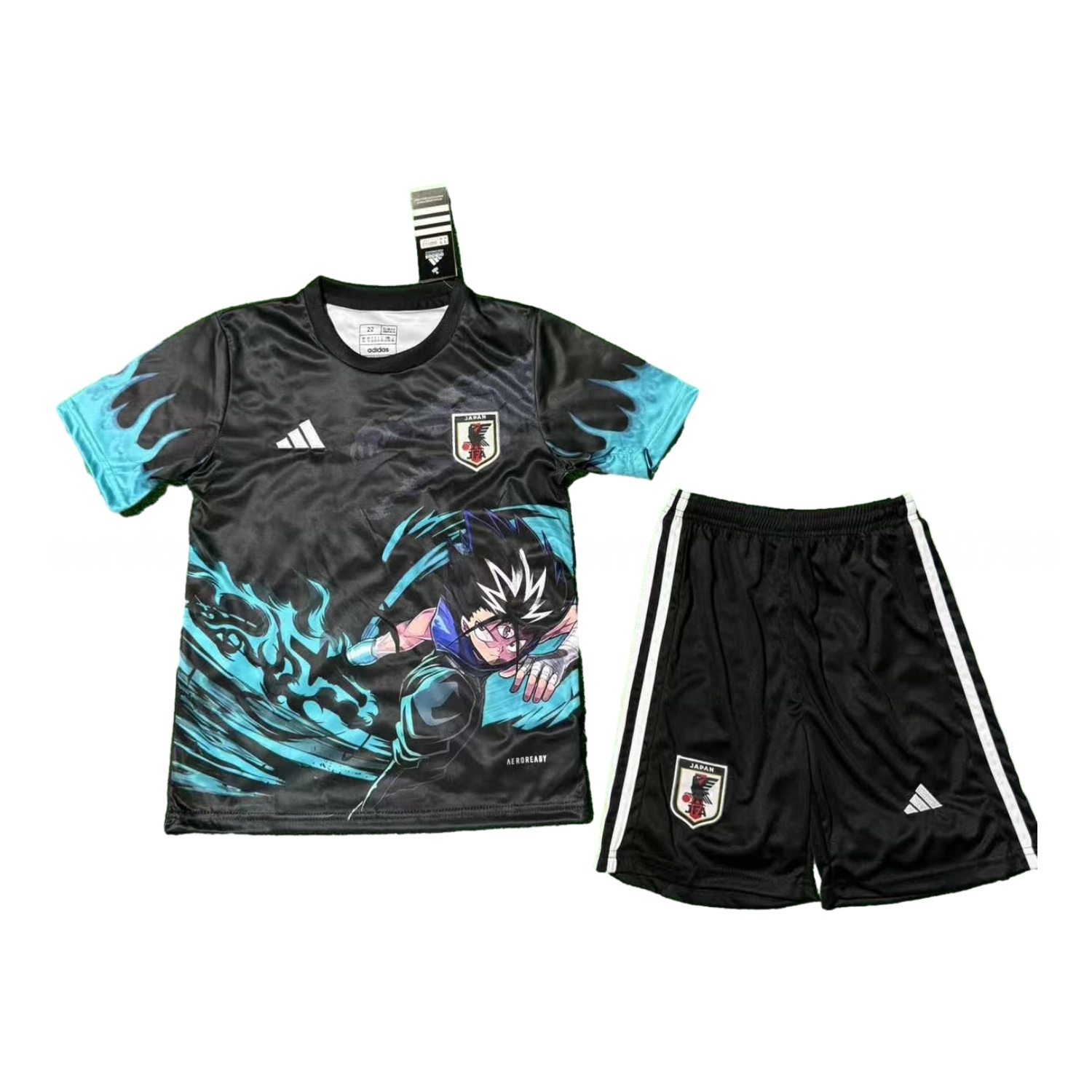 Japan 25-26 Yu Yu Hakusho Hiei Black Dragon Wave Black Special Kids Kit - UnitedFutballJersey