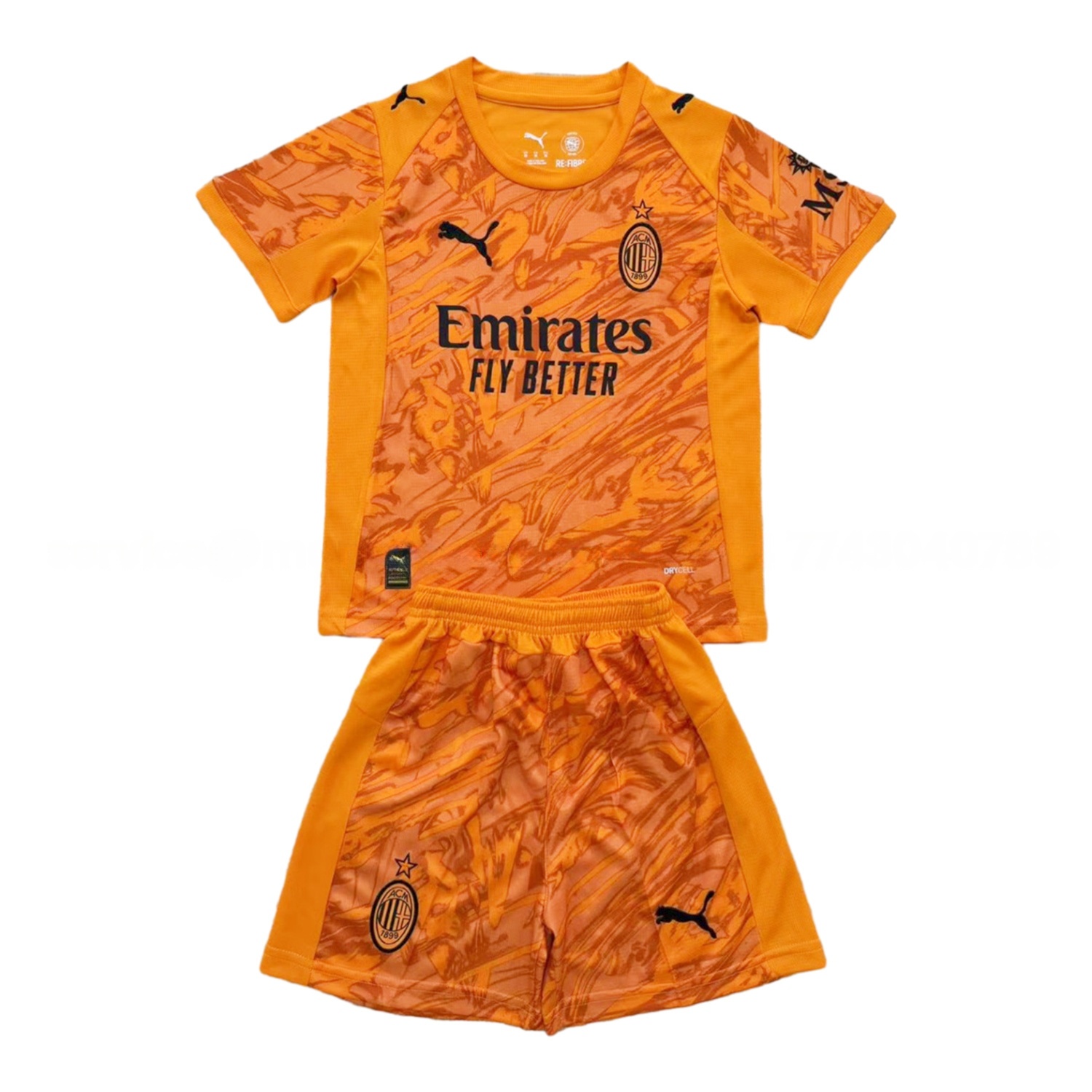 AC Milan 25-26 Orange Goalkeeper Men's Adult Jersey Set - Fans Version - UnitedFutballJersey
