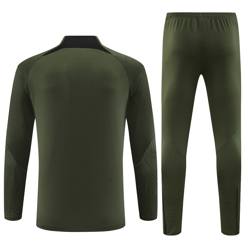 B.A.R.S.A 23-24 Kids Long Sleeve Training Set Olive Drab - UnitedFutballJersey