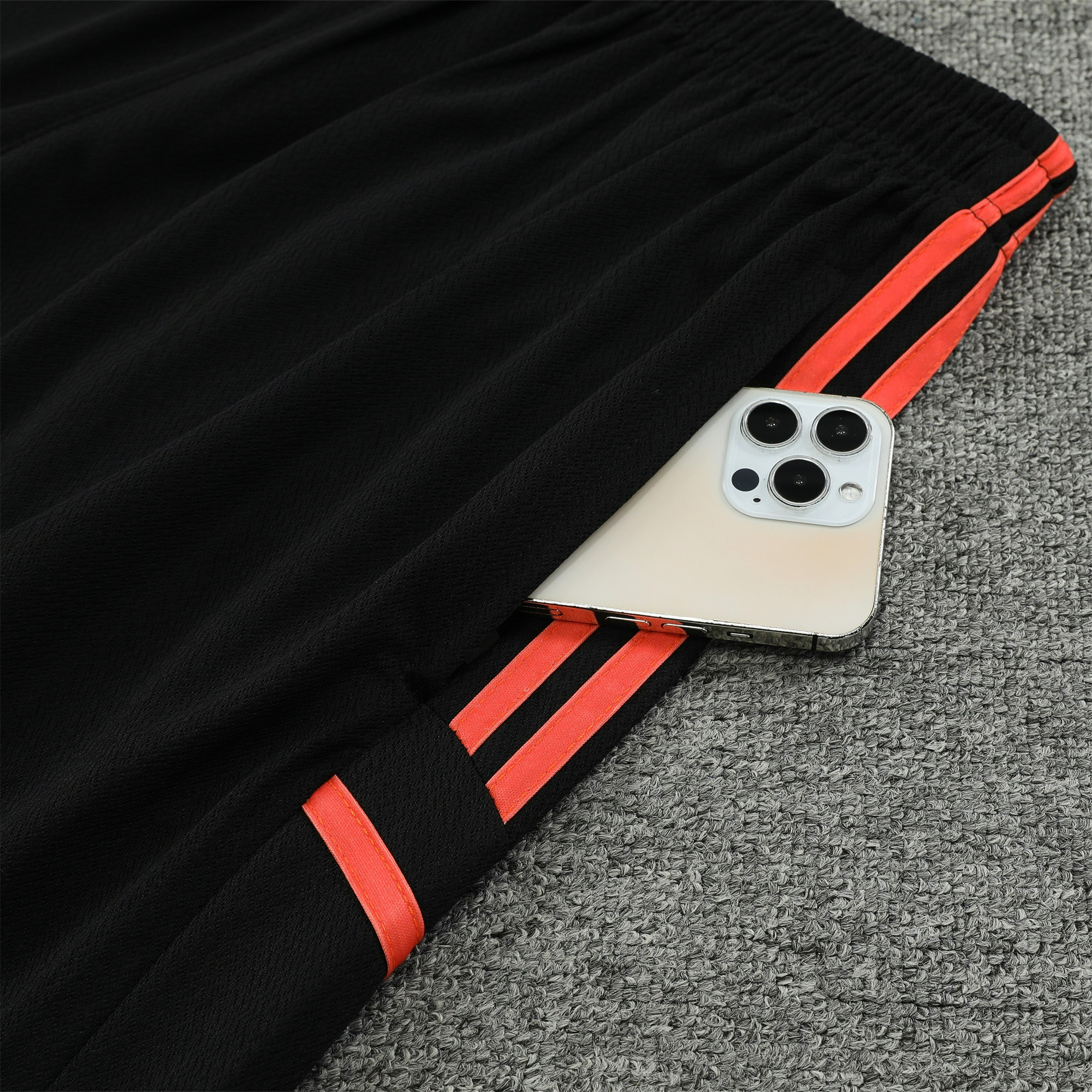 Arsenal 23-24 Short-Sleeve Training Set - Black & Orange - UnitedFutballJersey