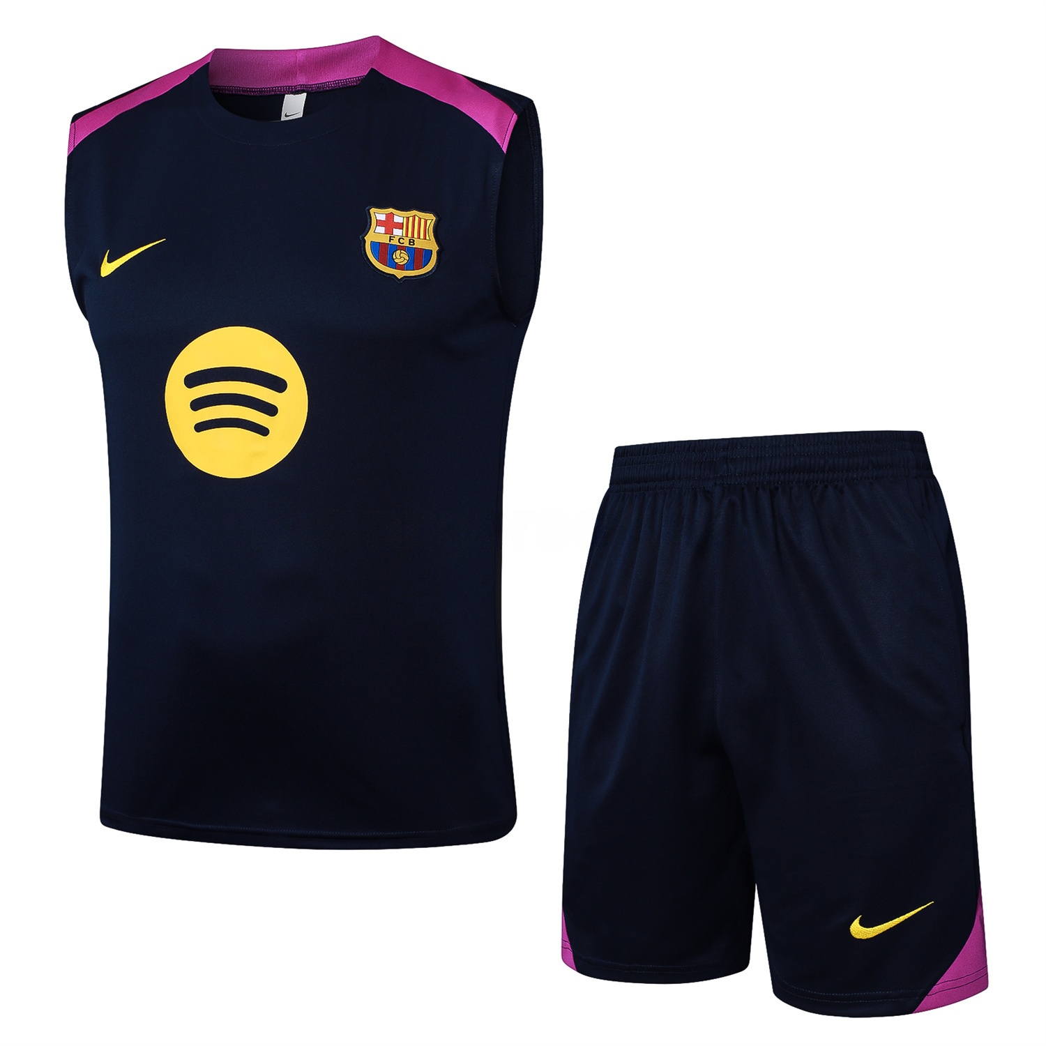 B.A.R.S.A 25-26 Vest Training Set - Deep Blue Black Vest and Shorts - UnitedFutballJersey