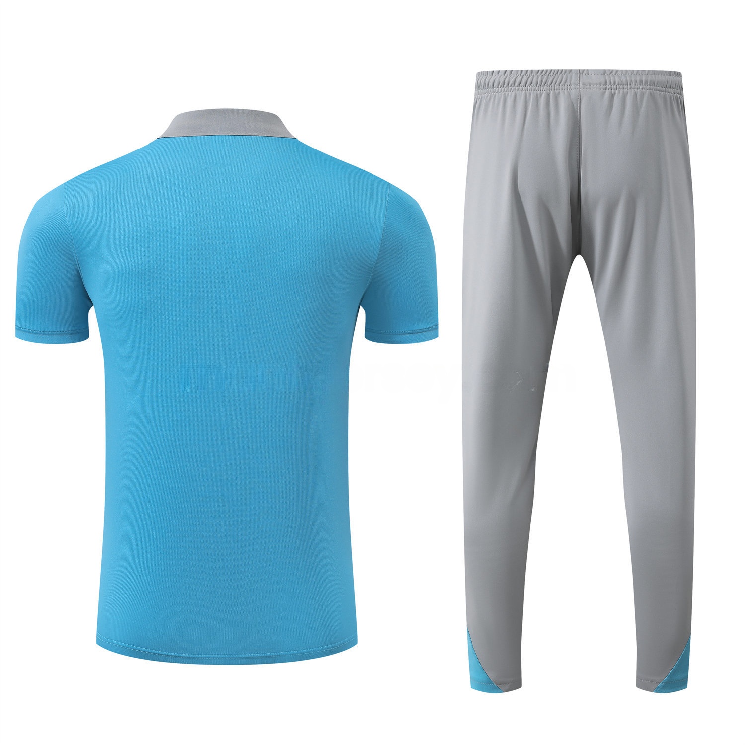 Atletico Madrid 25-26 POLO Short-Sleeve Training Set - Blue Top and Grey Pants - UnitedFutballJersey