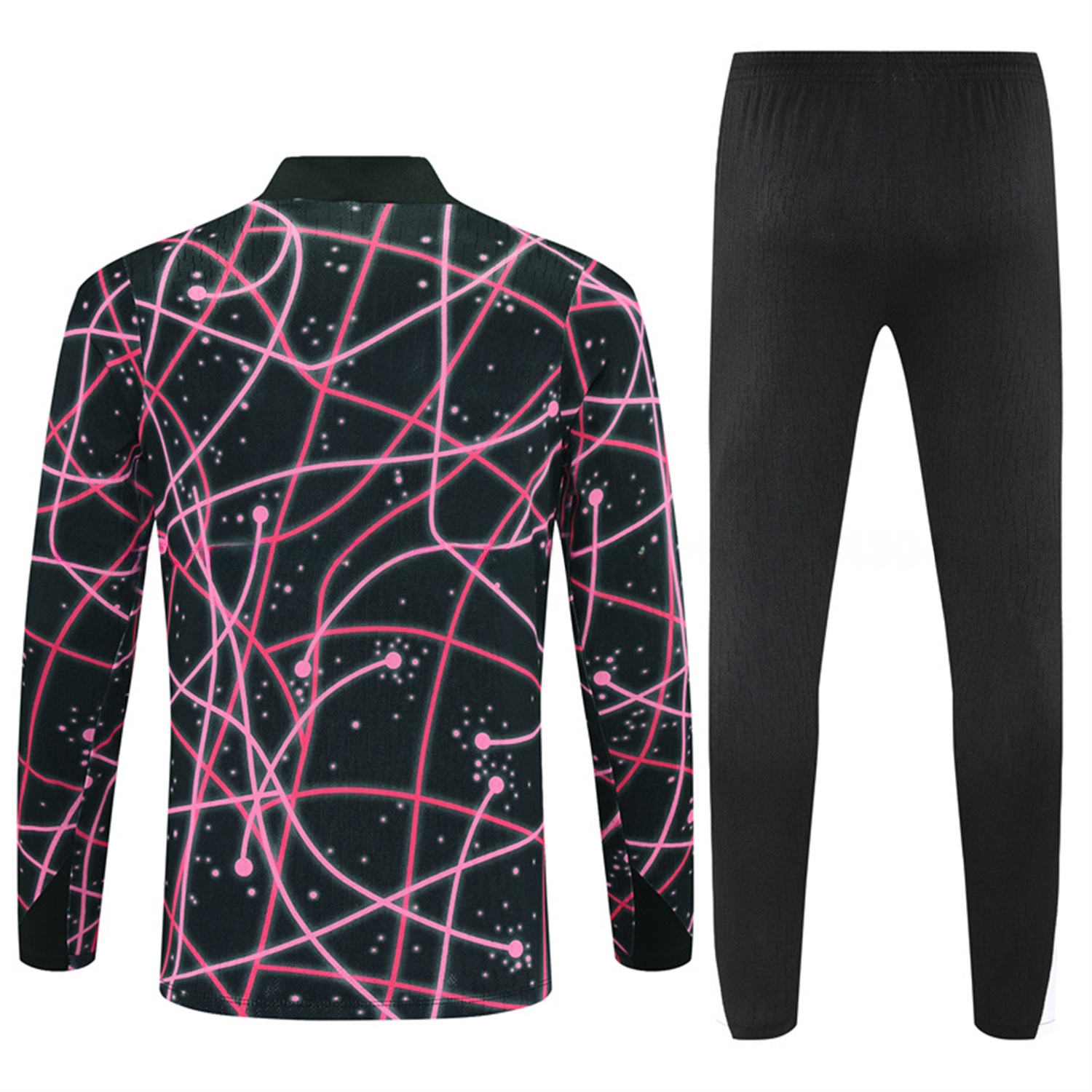Paris Saint-Germain PSG 25-26 Kids Long Sleeve Training Set - JD Black Pink Top and Black Pants - UnitedFutballJersey