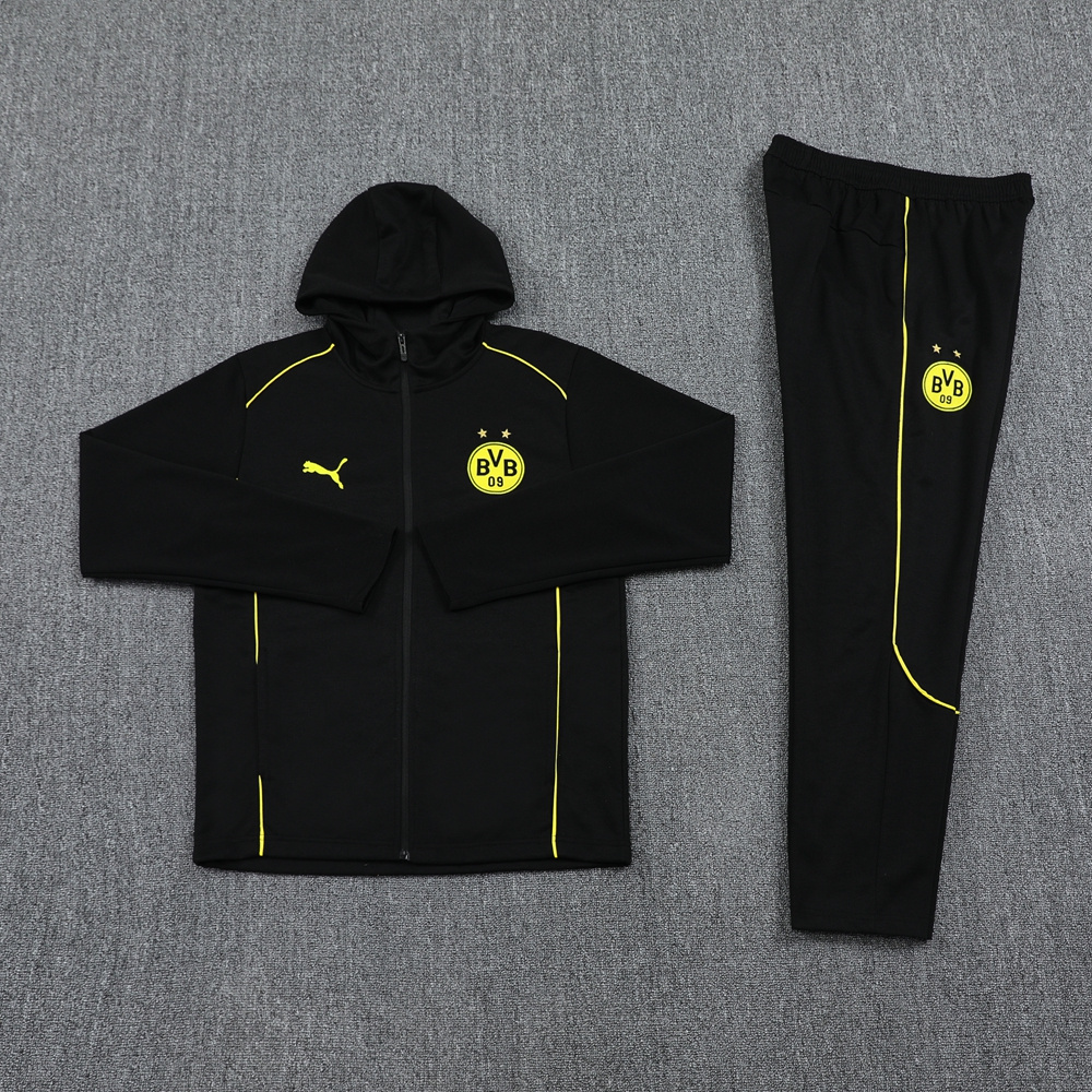 Dortmund 24-25 Training Hoodie Set - Black Hoodie and Pants - UnitedFutballJersey