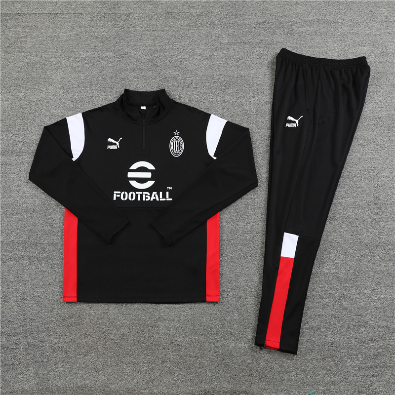 AC Milan 23-24 Long Sleeve Training Set -Black - UnitedFutballJersey