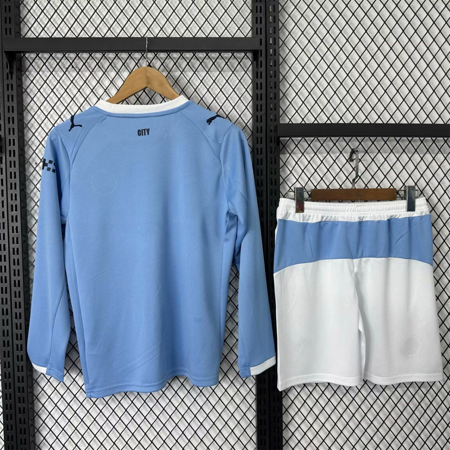 Manchester City 25-26 Home Long Sleeves Kids Kit - UnitedFutballJersey