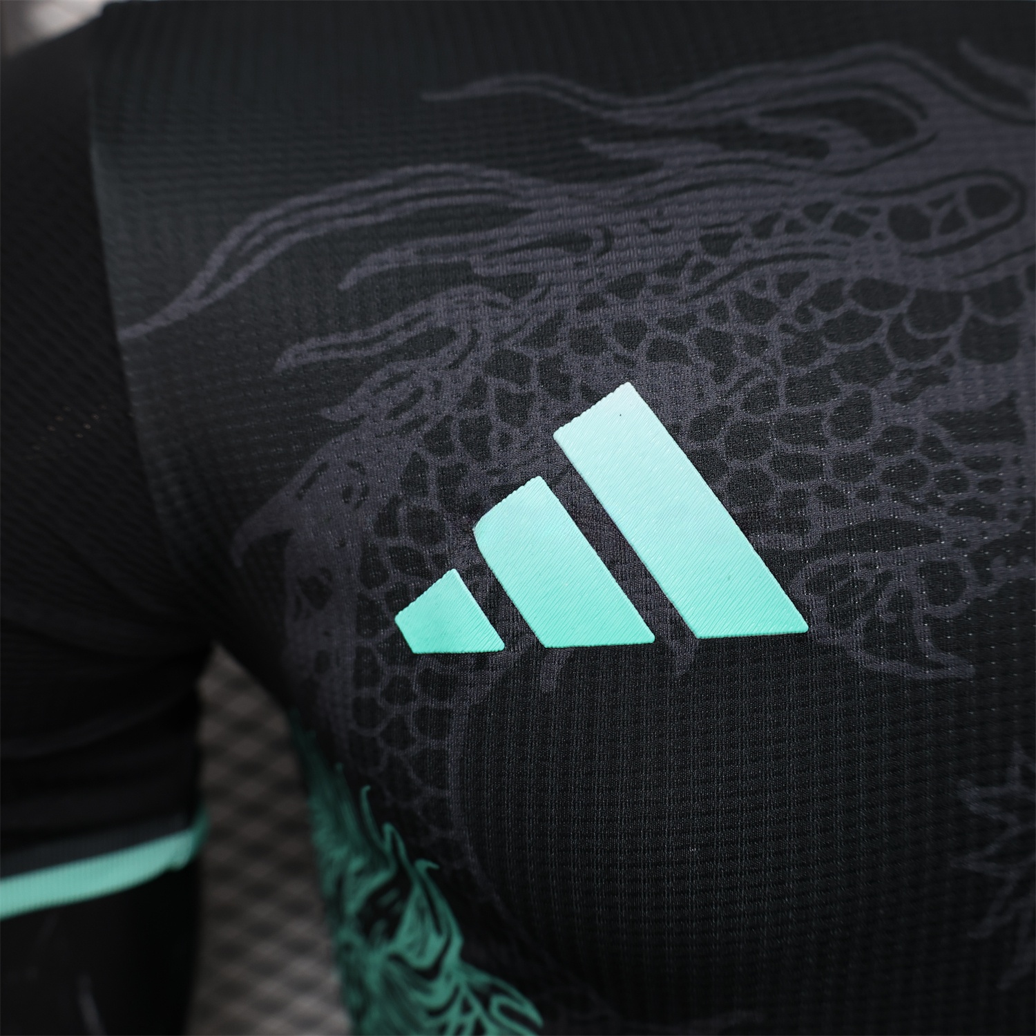 Algeria 25-26 Green Dragon Pattern Black Jersey - Player Version - UnitedFutballJersey