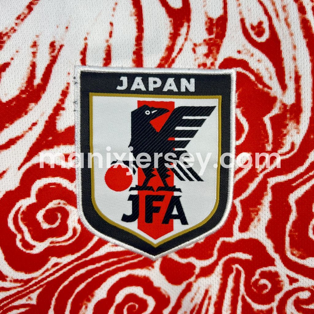 Japan 25-26 Y-3 Red Auspicious Cloud Pattern White Special Jersey - Fans Version - UnitedFutballJersey