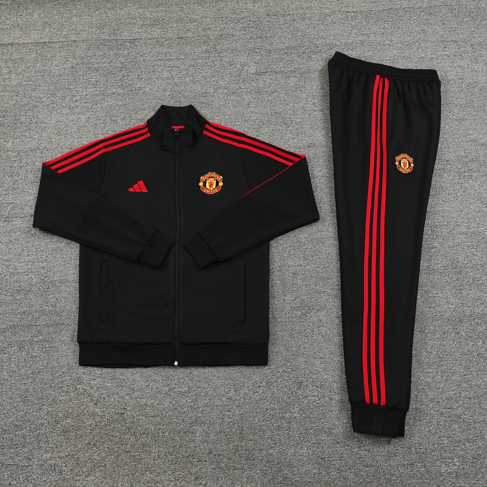 Manchester United 24-25 Jacket Training Tracksuit - Black - UnitedFutballJersey