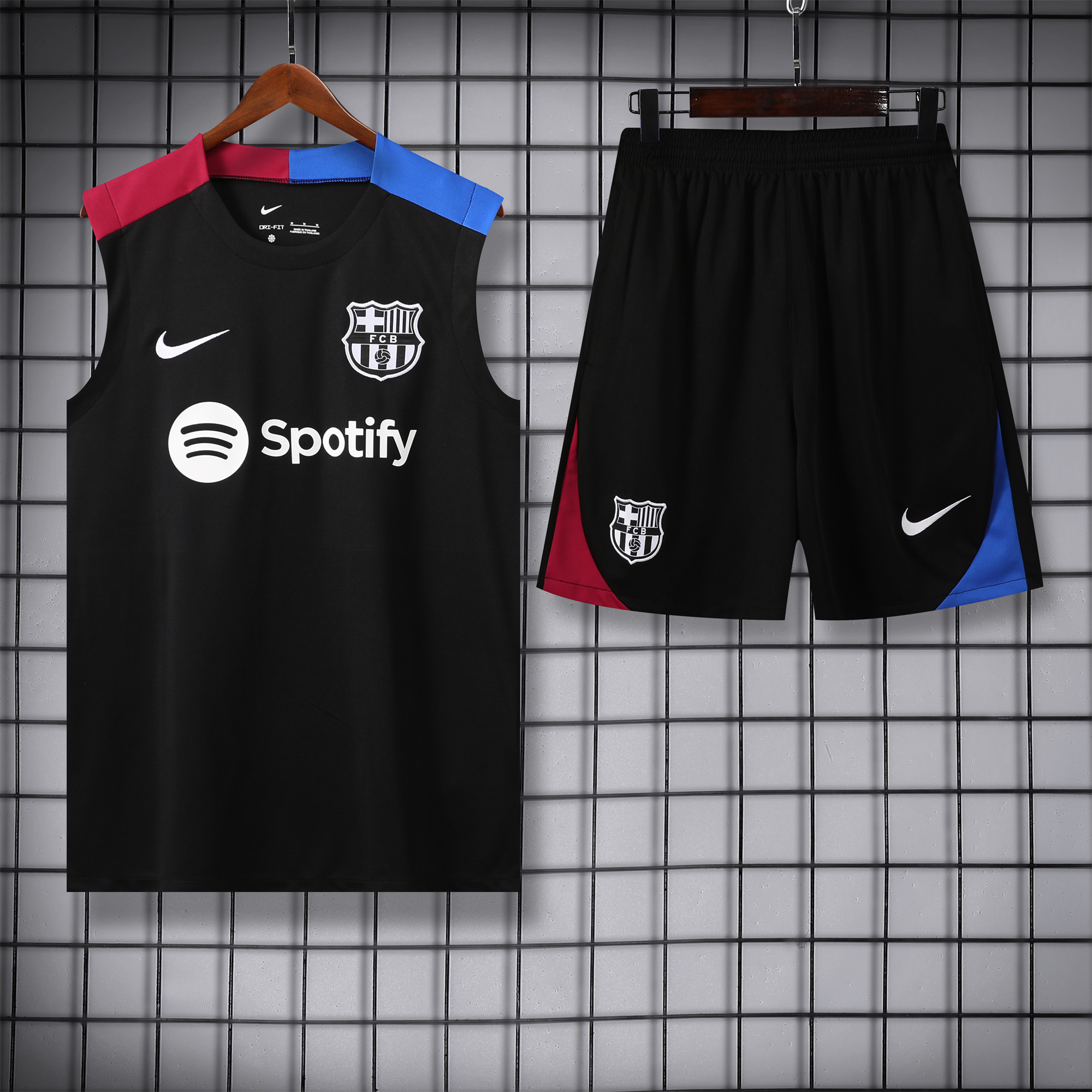 B.A.R.S.A 24-25 Training Vest Suit - Black - UnitedFutballJersey