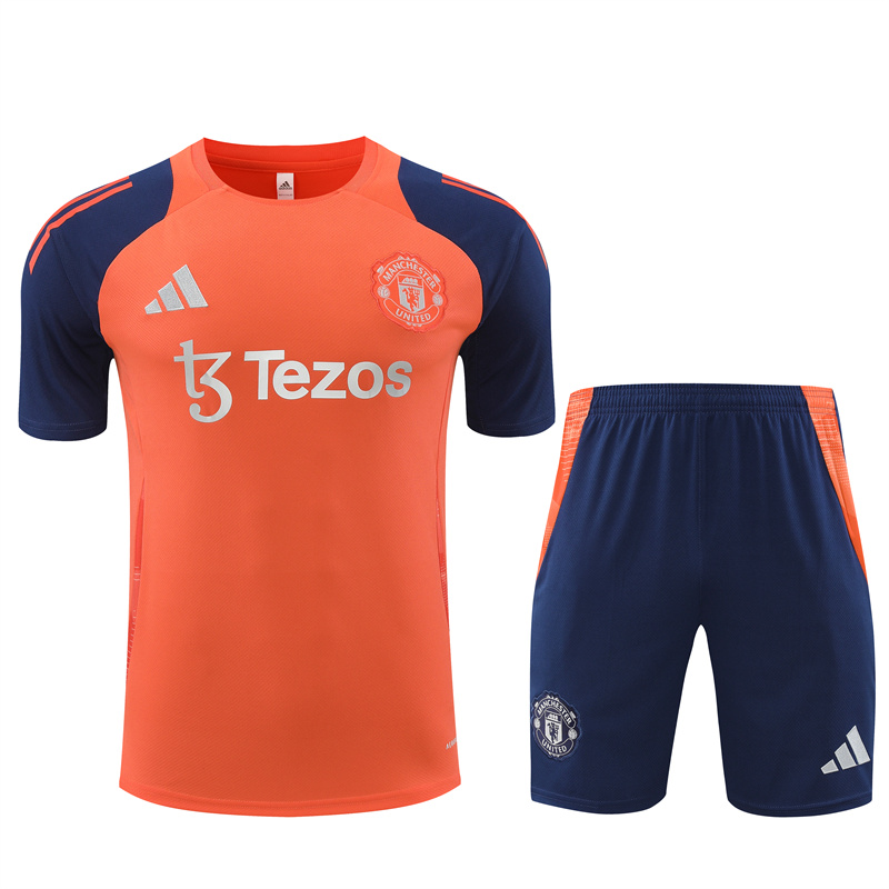Manchester United 24-25 Short-Sleeve Training Kids Kit - Orange - UnitedFutballJersey