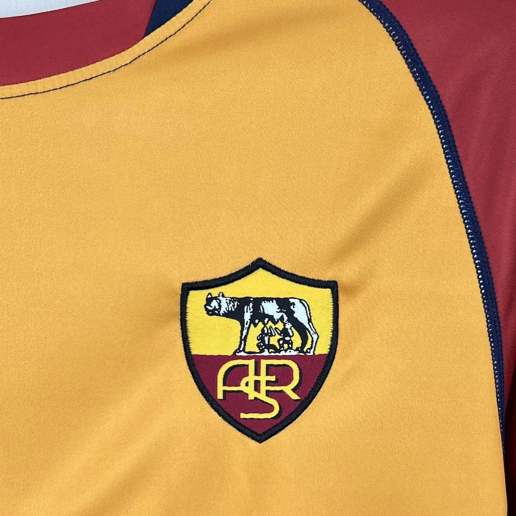 Retro Roma 2001-02 Home Long Sleeves Jersey - UnitedFutballJersey