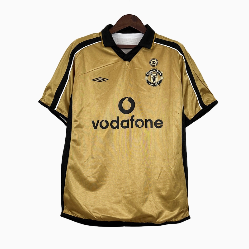 Retro Manchester United 01-02 100th Anniversary Special Edition Jersey - Gold - UnitedFutballJersey