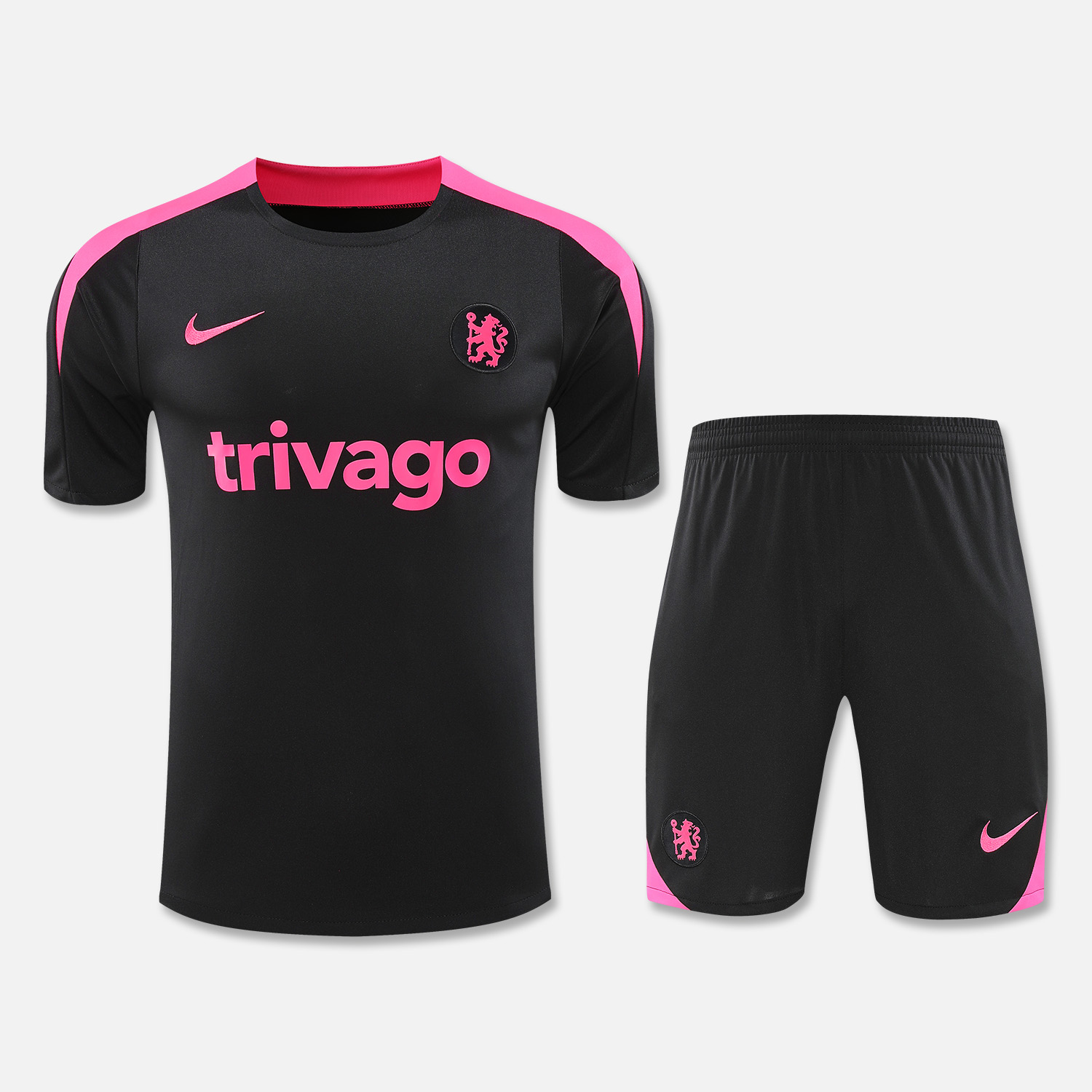 CHELSEA 24-25 Short-Sleeve Training Set - Black Top & Shorts - UnitedFutballJersey