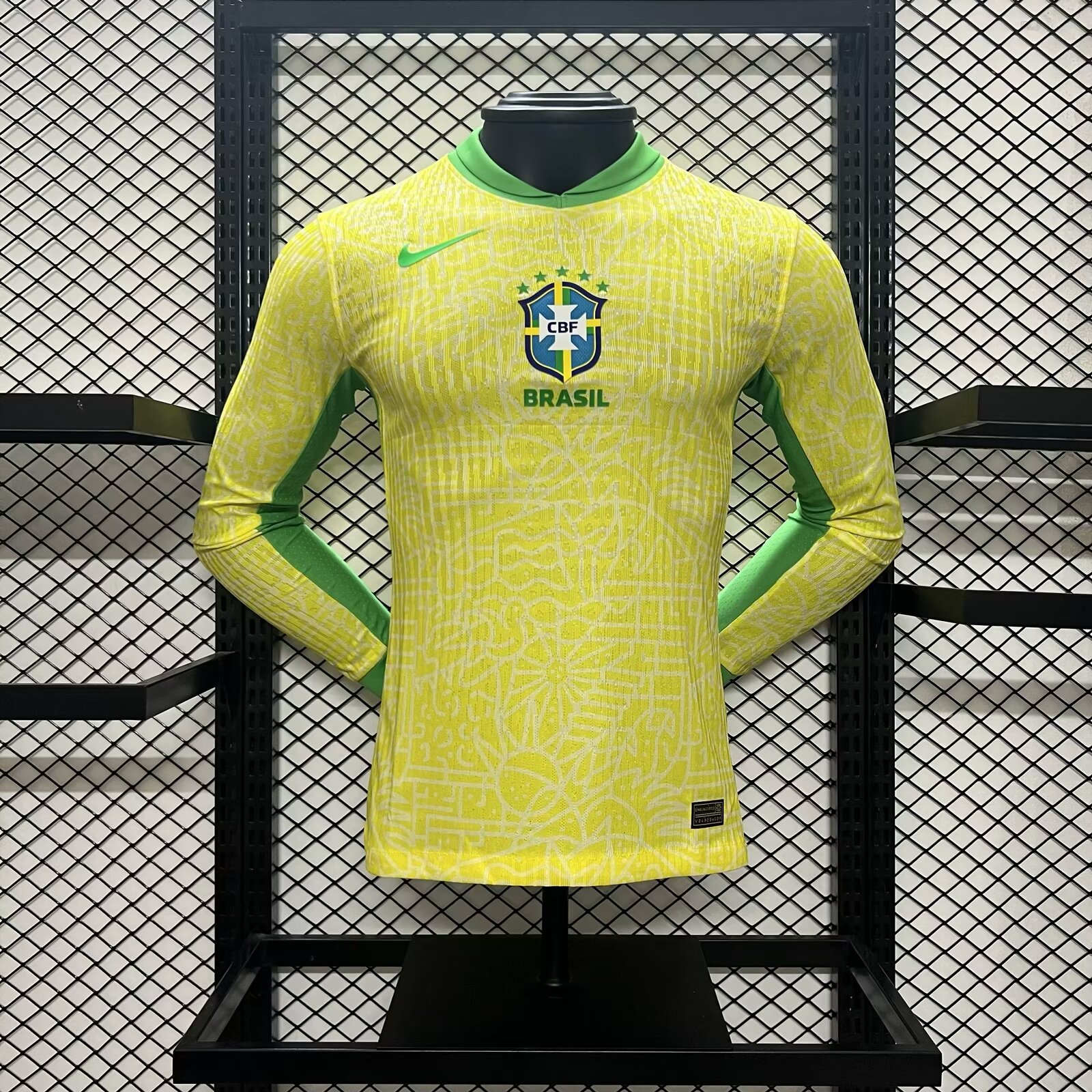 Brazil 2024 Home Long Sleeve Stadium Jersey - Player Version - UnitedFutballJersey