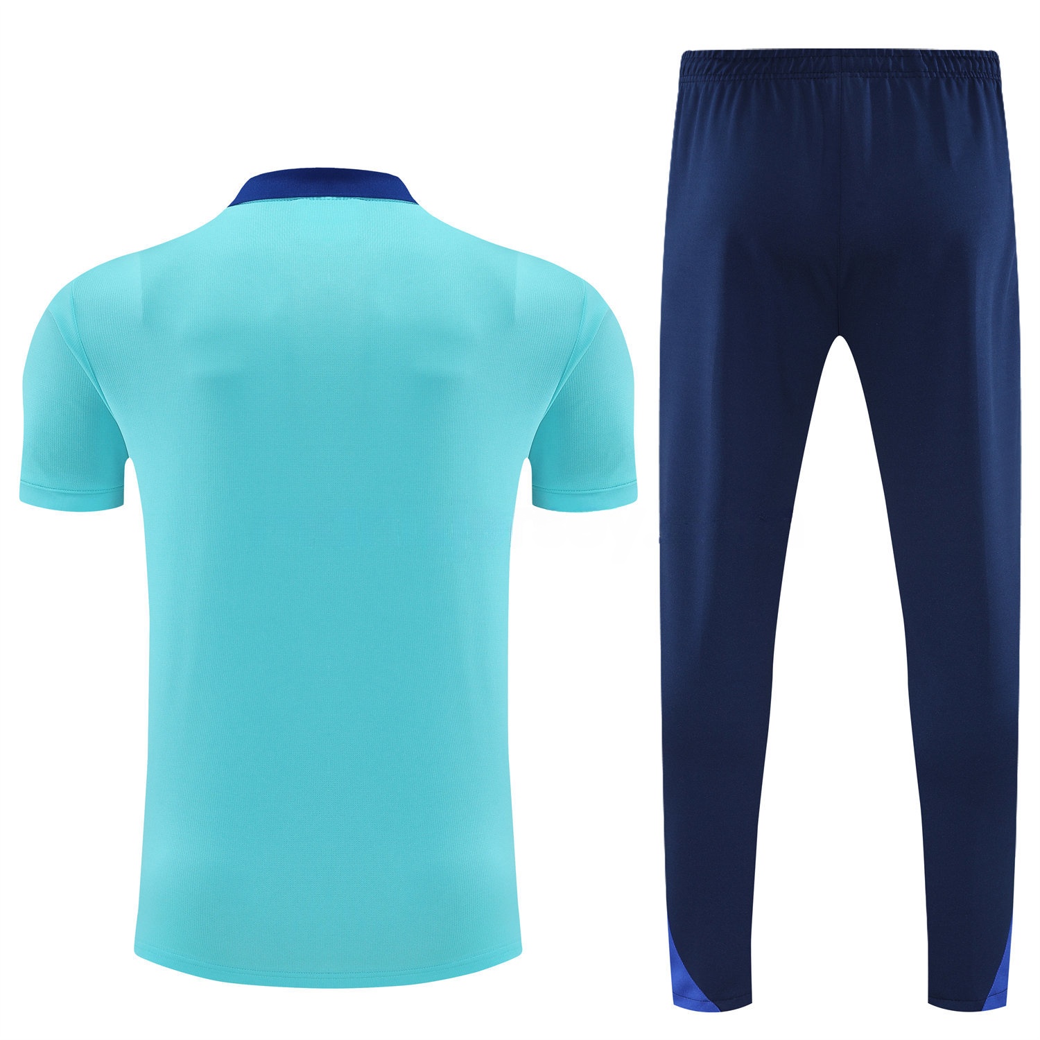 Brazil 25-26 POLO Short-Sleeve Training Set - Blue Top and Deep Blue Pants - UnitedFutballJersey
