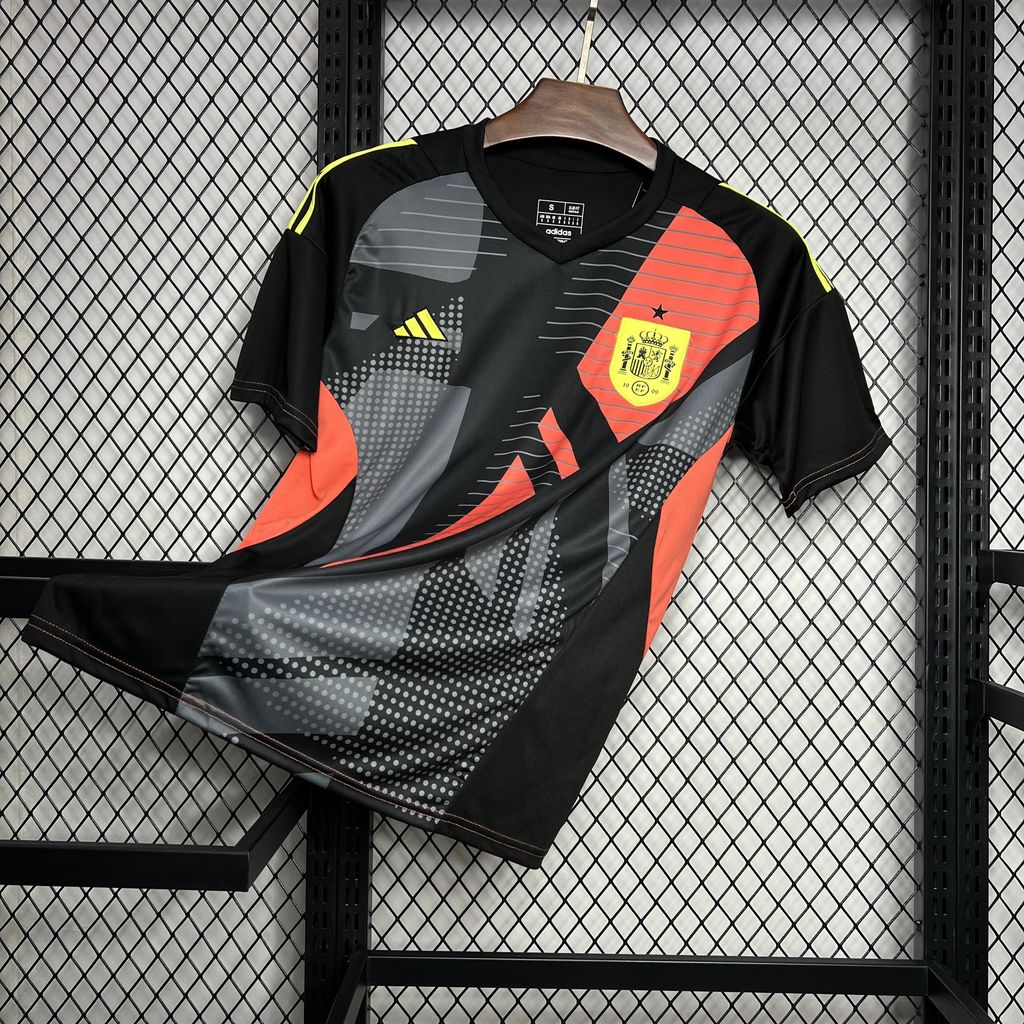 Spain 2024 Black Goalkeeper Jersey - Fans Version - UnitedFutballJersey