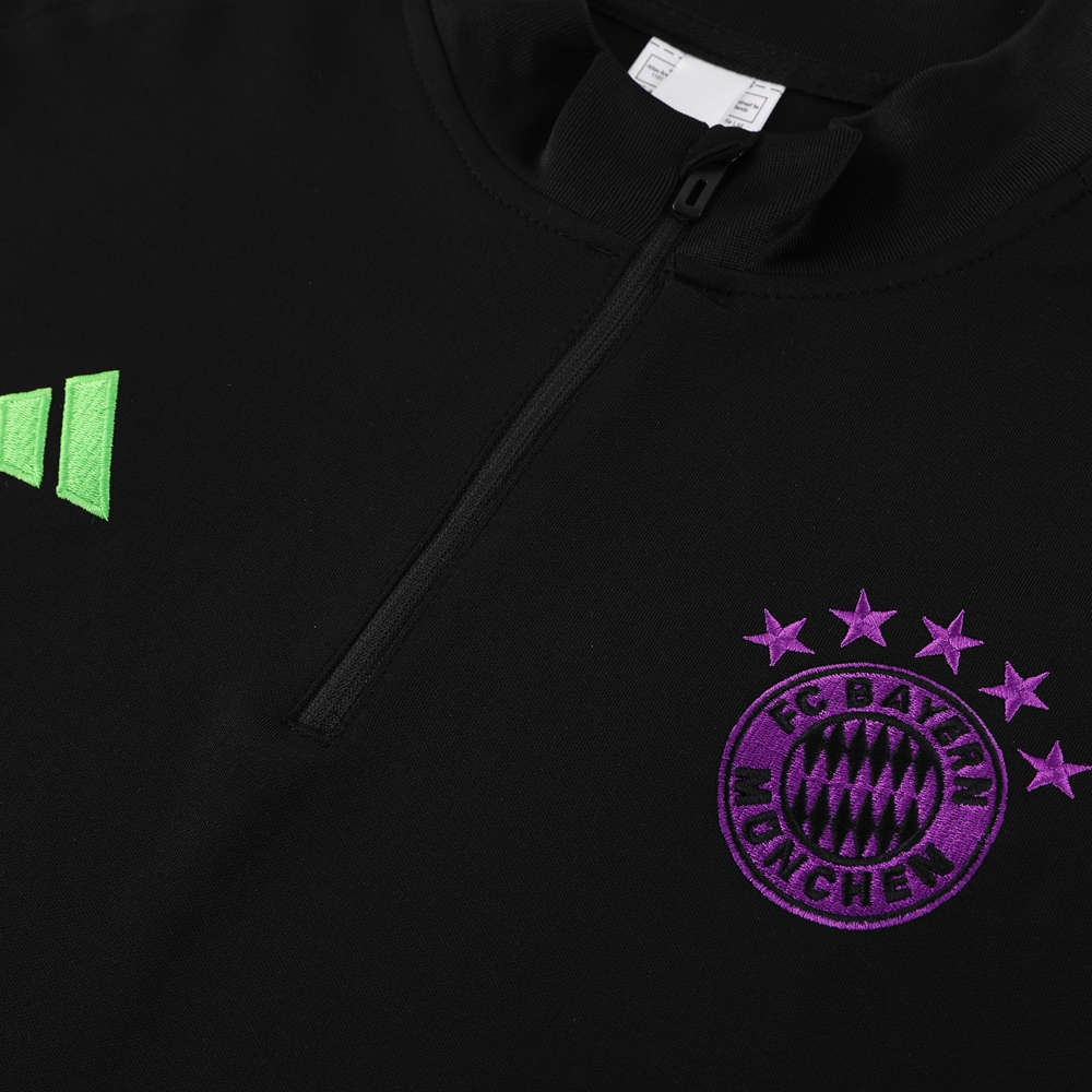 Bayern Munich 23-24 Long Sleeve Training Set - Black (No chest advertising) - UnitedFutballJersey