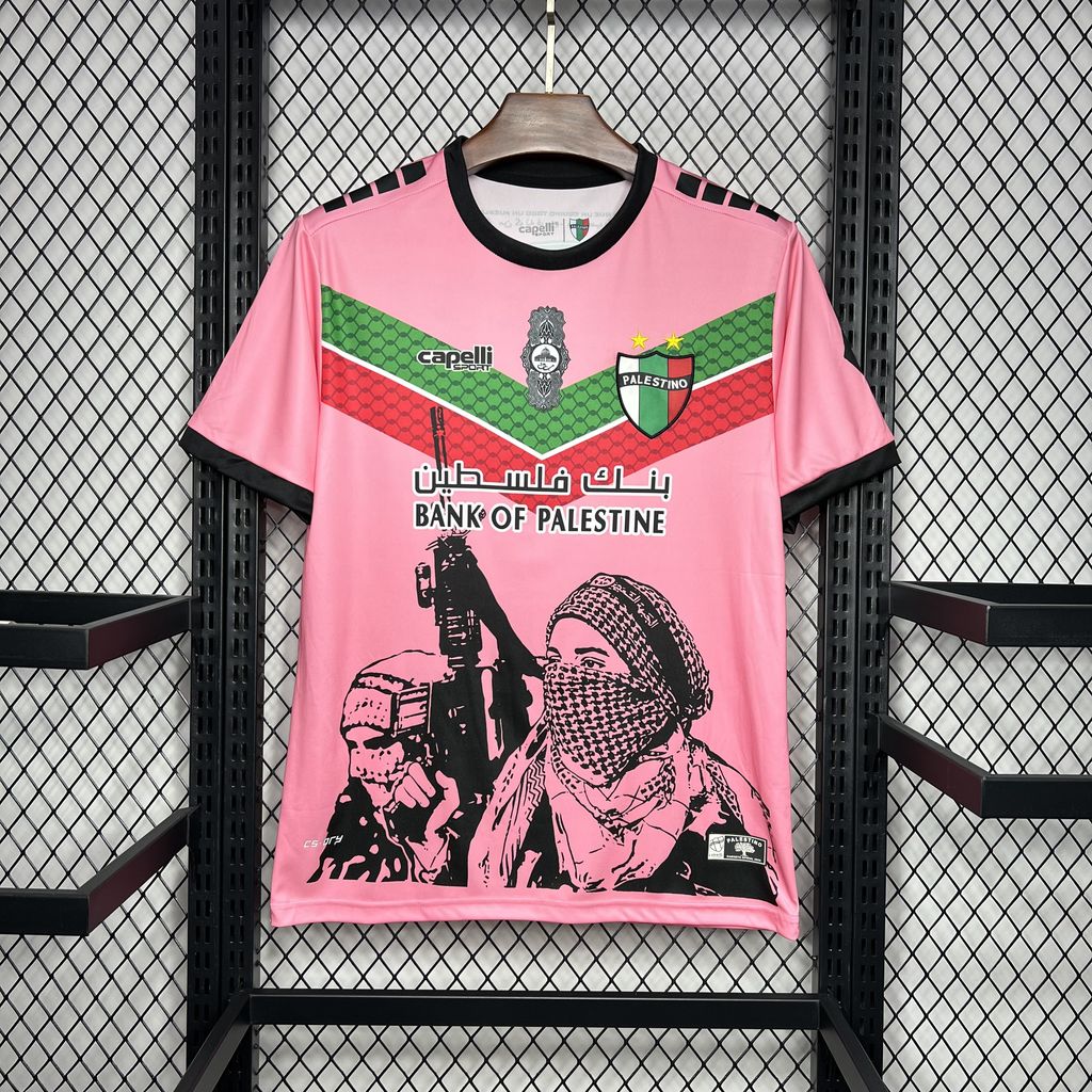 Club Deportivo Palestino 24-25 Pink Graffiti Jersey - Fans Version - UnitedFutballJersey