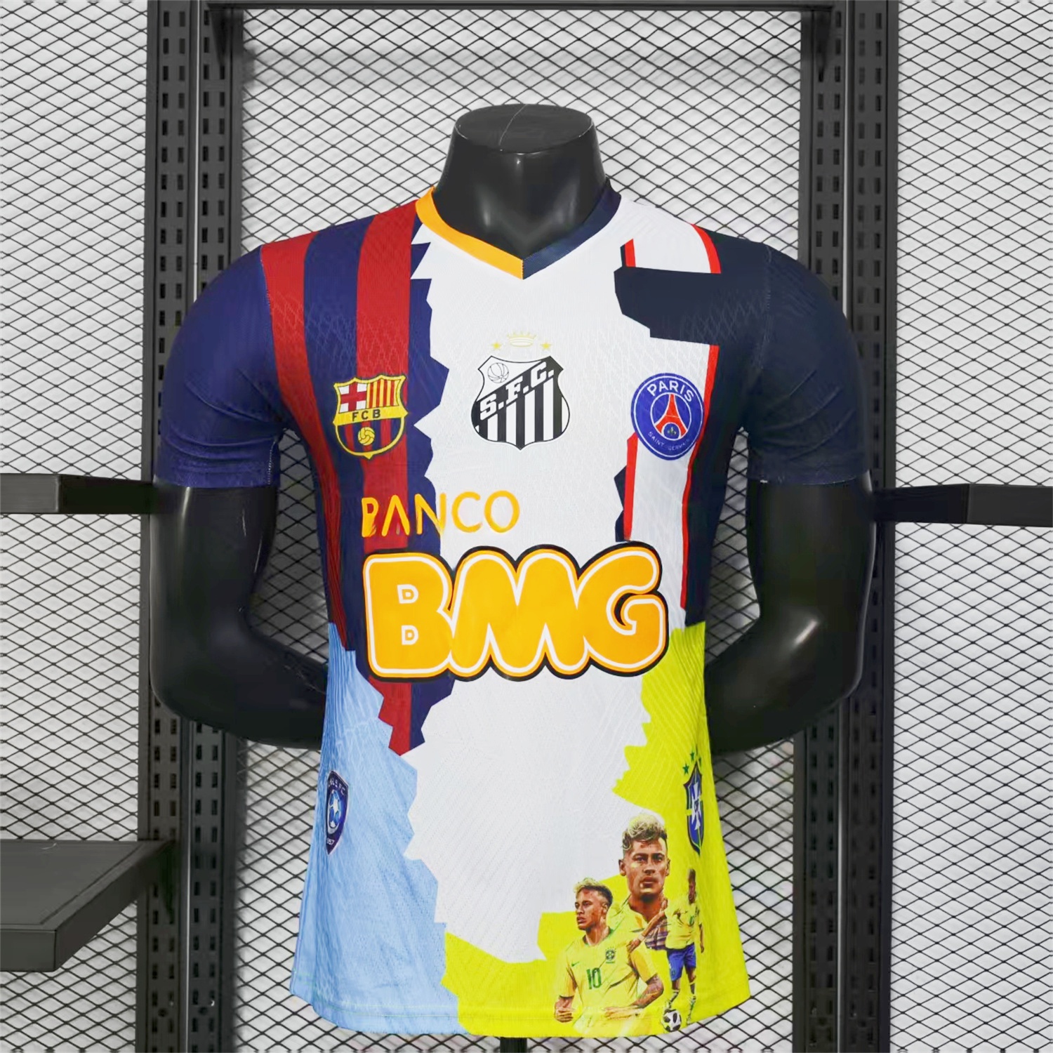Neymar Career Commemorative Jersey - Player Version - B.A.R.S.A Brazil Paris Saint-Germain PSG Santos Al Hilal SFC - UnitedFutballJersey