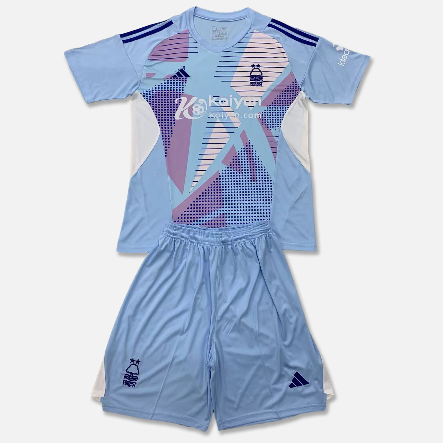 Nottingham Forest 24-25 Lake Blue GK Men's Adult Jersey Set - Fans Version - UnitedFutballJersey