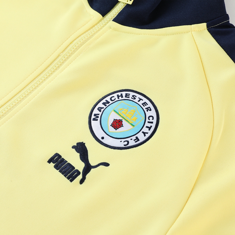 23-24 Manchester City Yellow Jacket Suit - UnitedFutballJersey