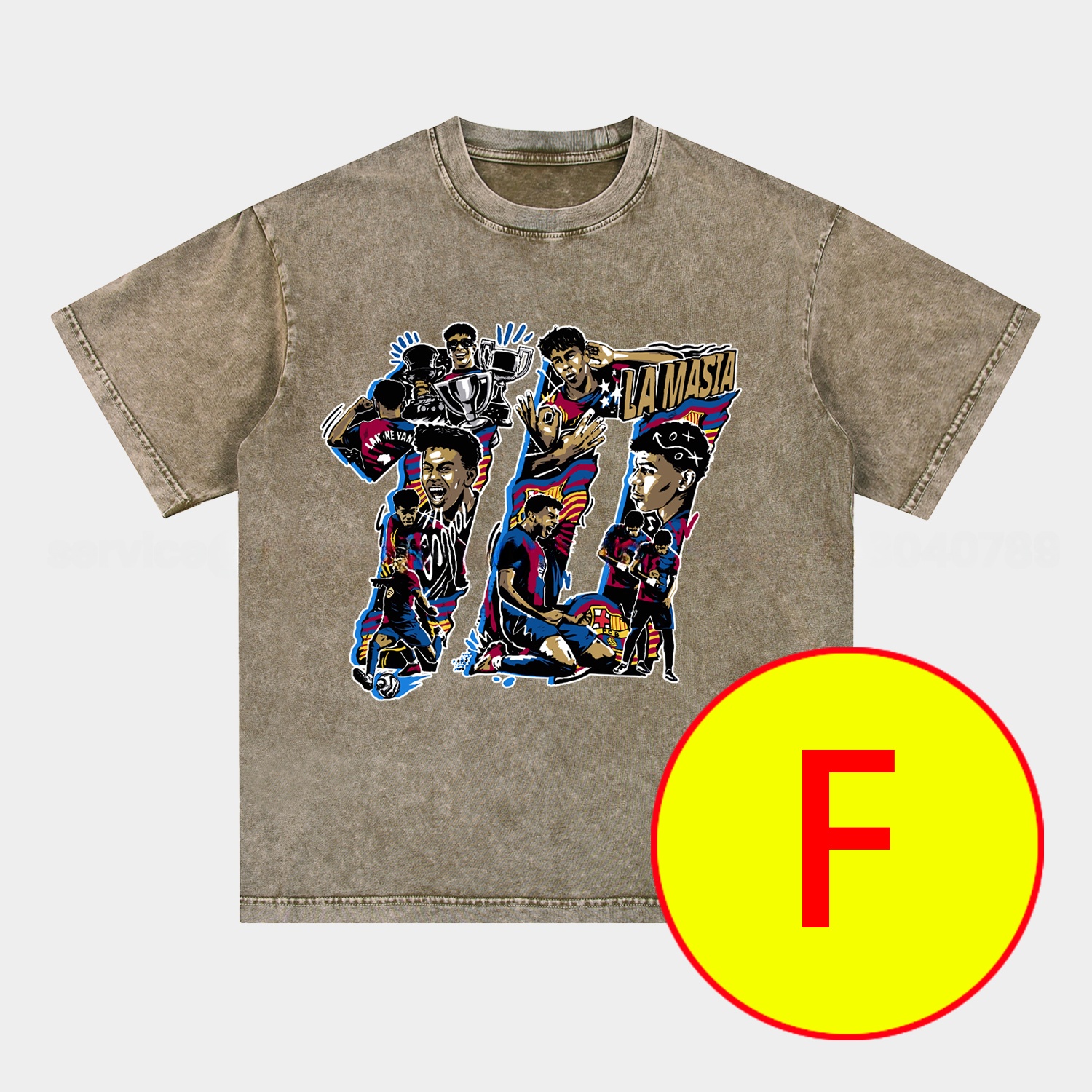 LAMINE YAMAL - Barcelona No. 10 Legend Continues 2025 Oversized Washed T-Shirt - UnitedFutballJersey