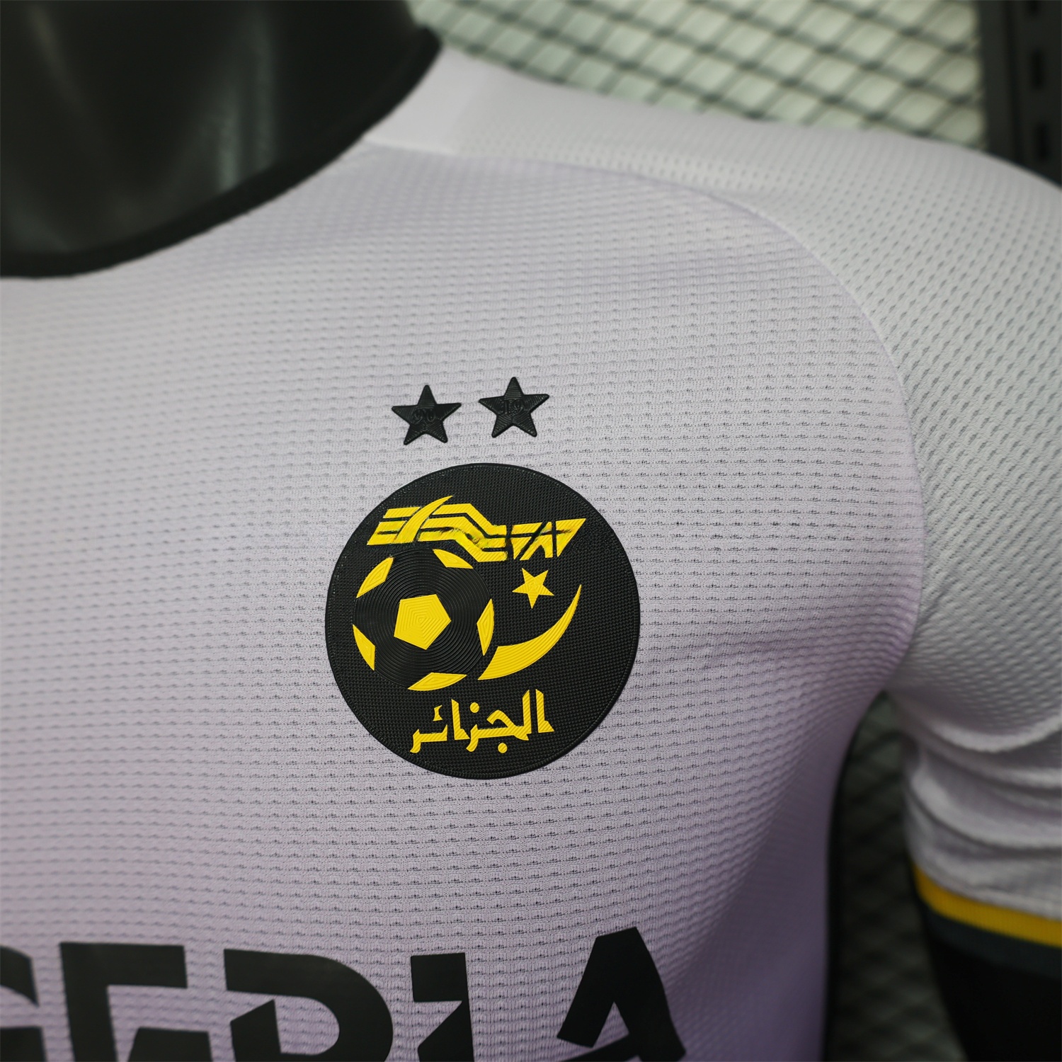 Algeria 25-26 White-purple Gradient Jersey with Black Chest Text - Player Version - UnitedFutballJersey