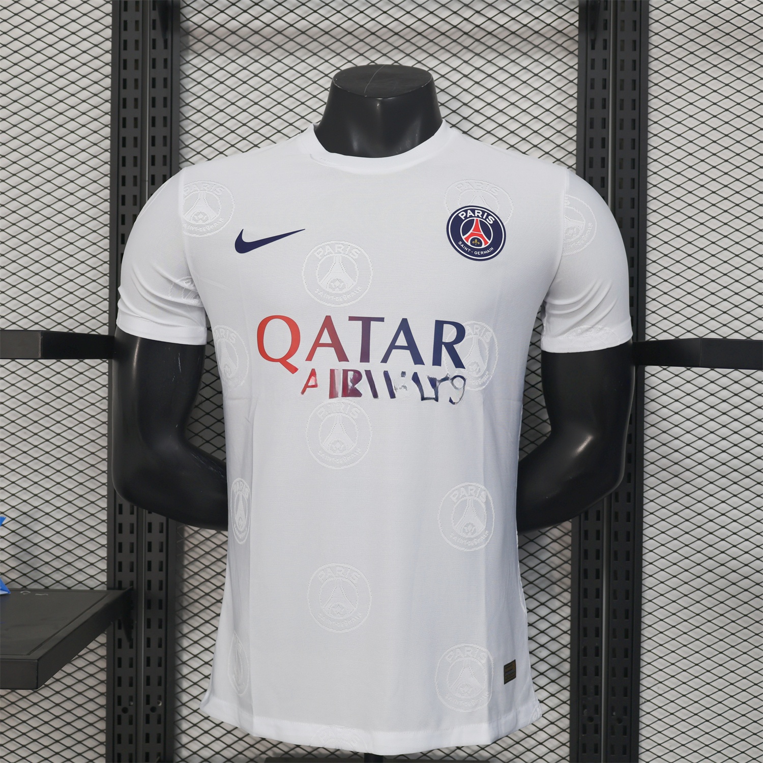 Paris Saint-Germain PSG 25-26 White Jersey with Team Logo Decoration and Gradient Advertising - Player Version - UnitedFutballJersey