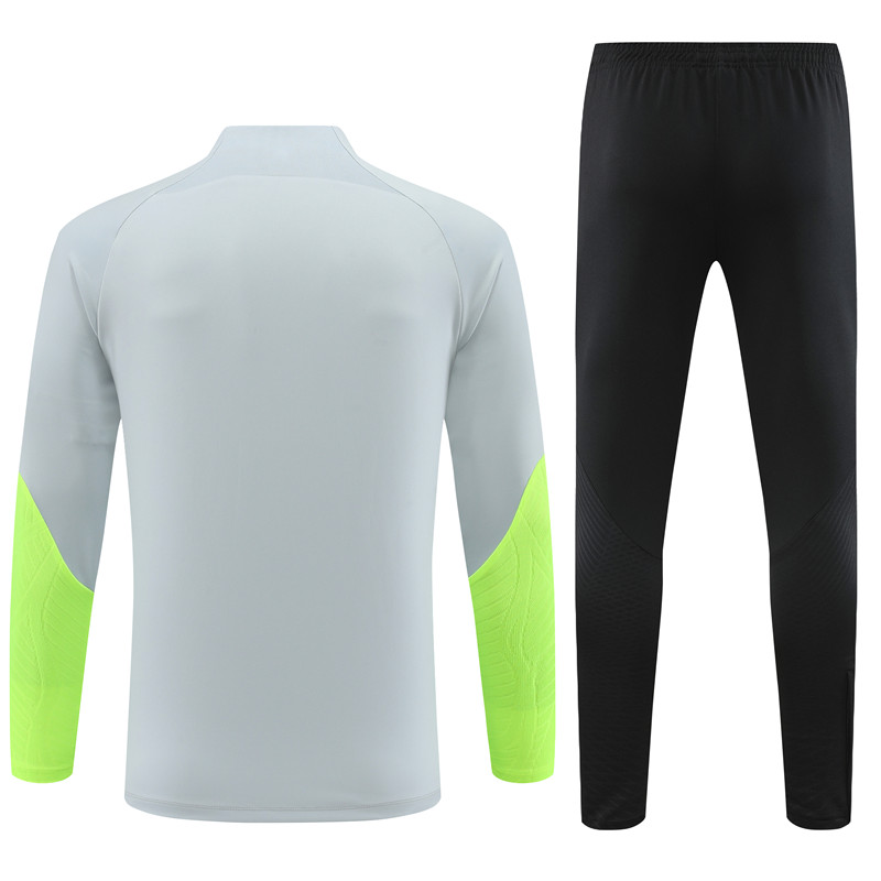 Paris Saint-Germain PSG 23-24 Long Sleeve Training Set -Light Grey - UnitedFutballJersey