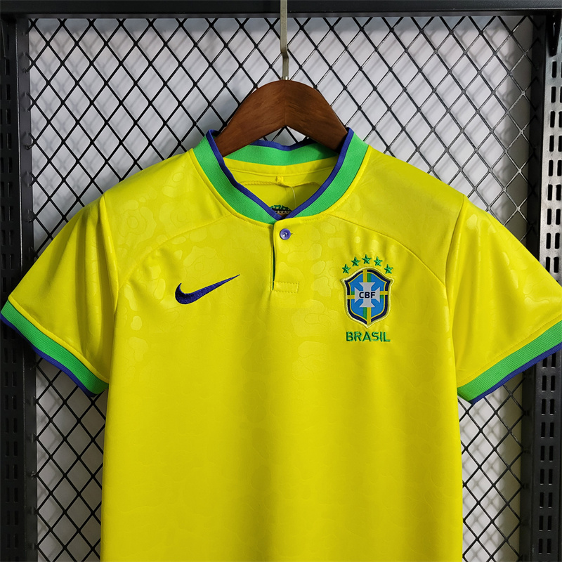 World Cup 2022 Brazil 22-23 Home Kids Kit - UnitedFutballJersey