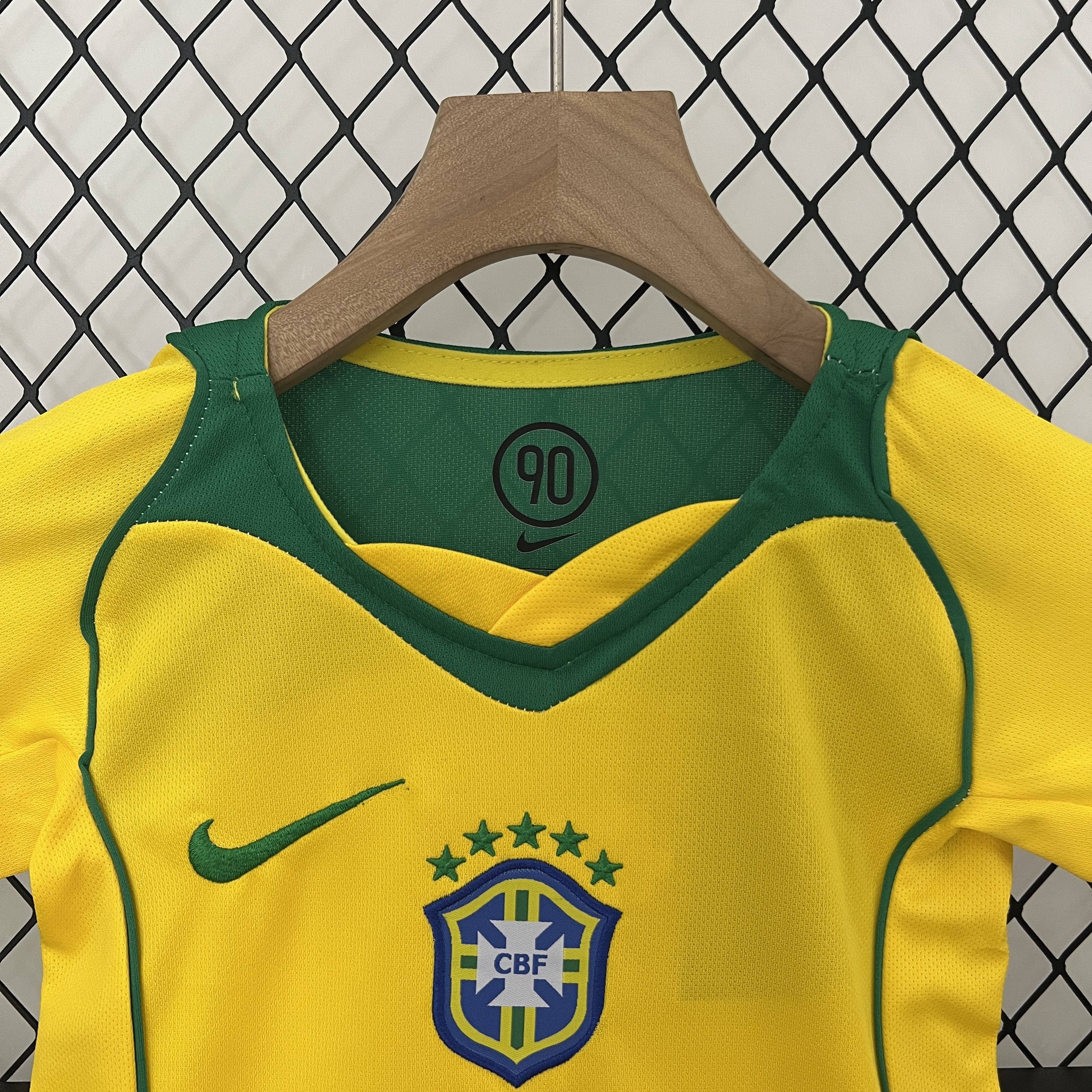 Retro Brazil 2004 Home Stadium Kids Kit - UnitedFutballJersey