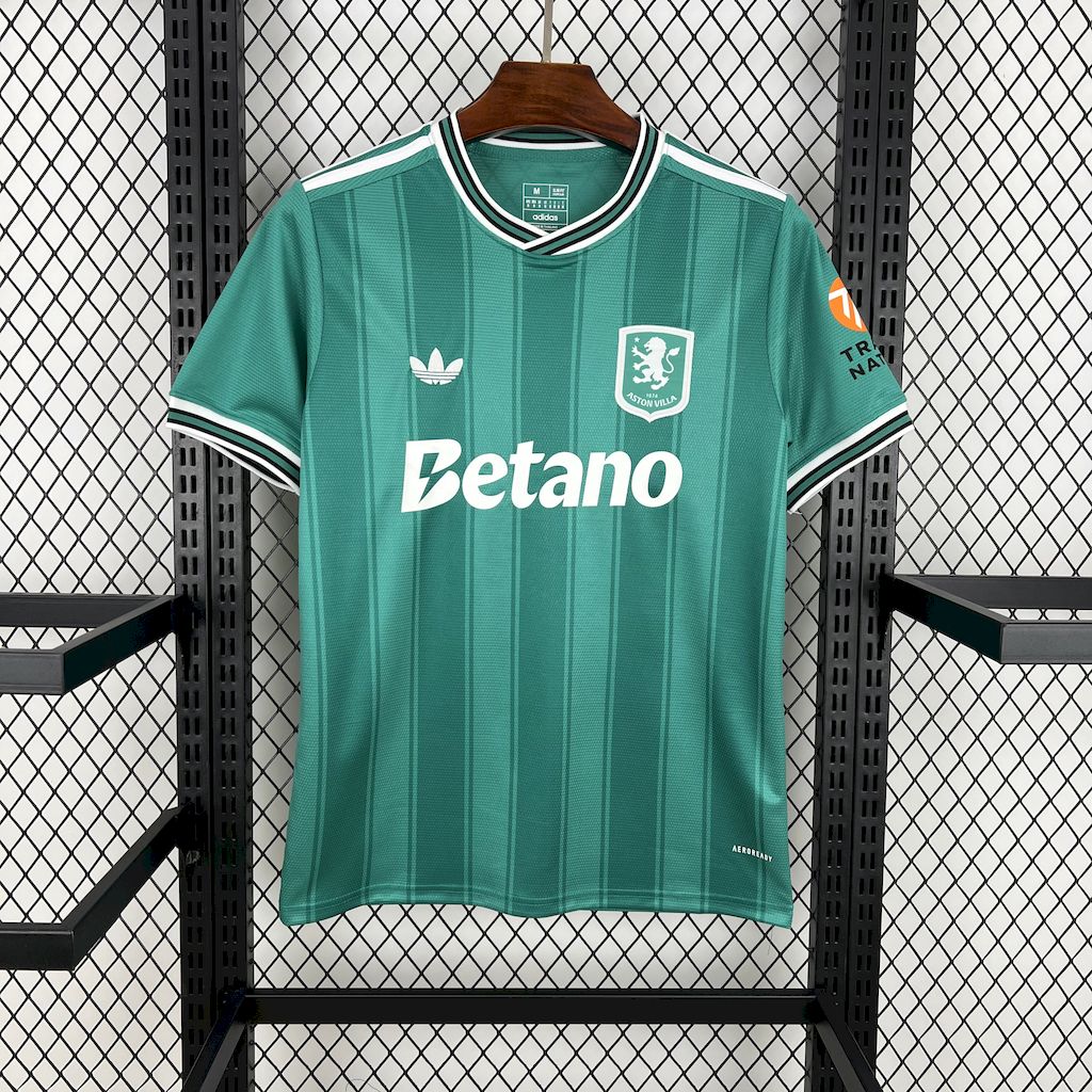 Aston Villa 24-25 Originals Green Stripe Jersey - Fans Version - UnitedFutballJersey
