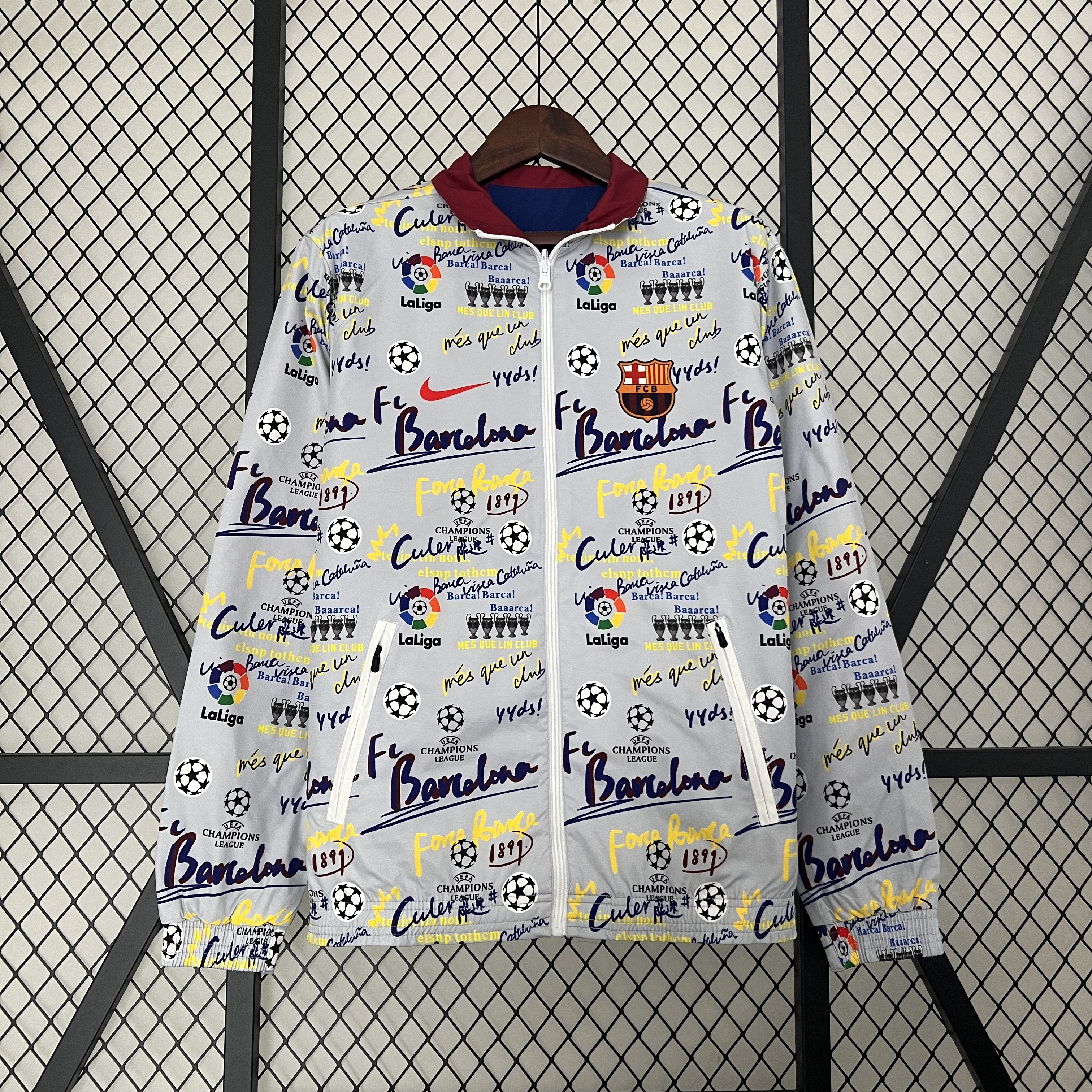 B.A.R.S.A 23-24 Double Sided Windbreaker - Graffiti Style - UnitedFutballJersey