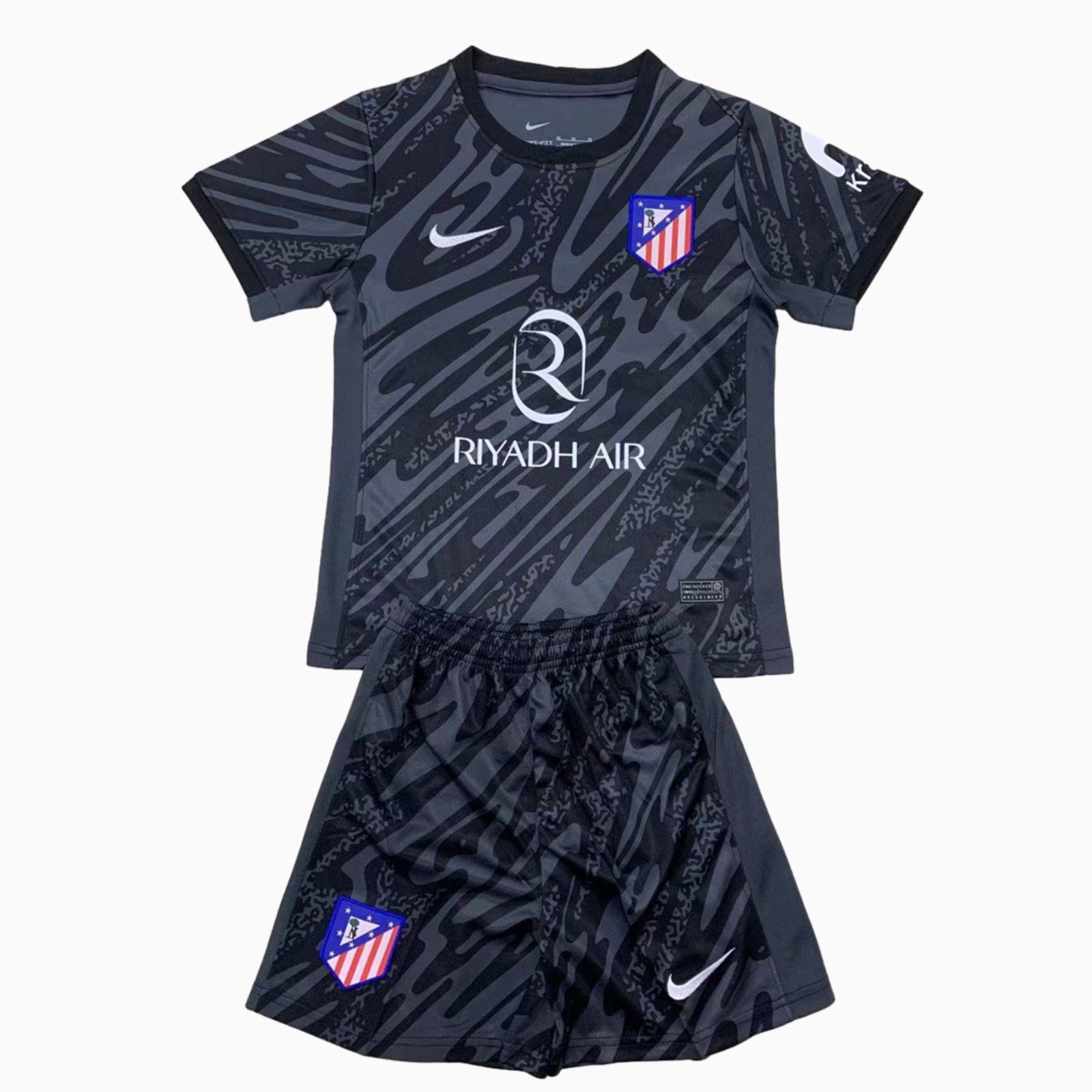 Atletico Madrid 24-25 Black Gray Goalkeeper Men's Adult Jersey Set - Fans Version - UnitedFutballJersey