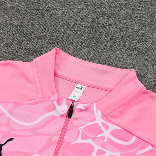 Manchester City 24-25 Kids Long Sleeve Training Set - Pink - UnitedFutballJersey