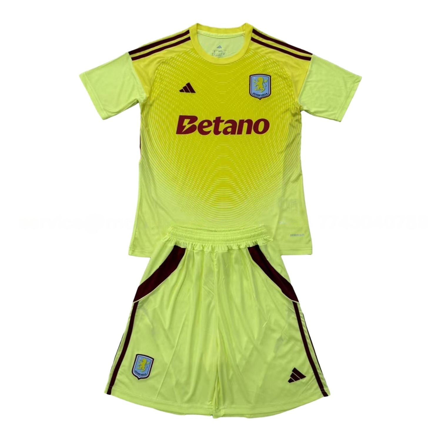 Aston Villa 25-26 Yellow Goalkeeper Men's Adult Jersey Set - Fans Version - UnitedFutballJersey