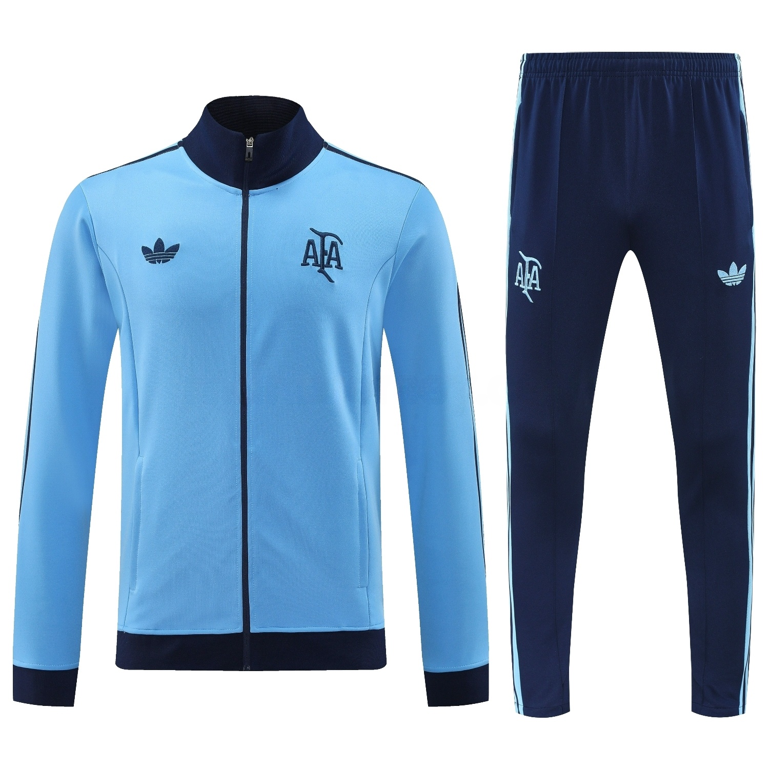 Argentina 24-25 Throwback Jacket Training Tracksuit - Blue Jackets & Deep Blue Pants - UnitedFutballJersey