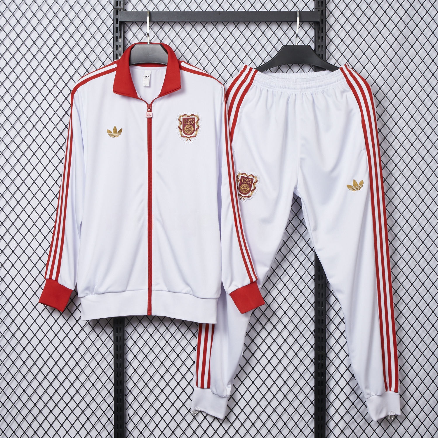 Bayern Munich 2025 125th Anniversary Jacket Training Tracksuit - White - UnitedFutballJersey