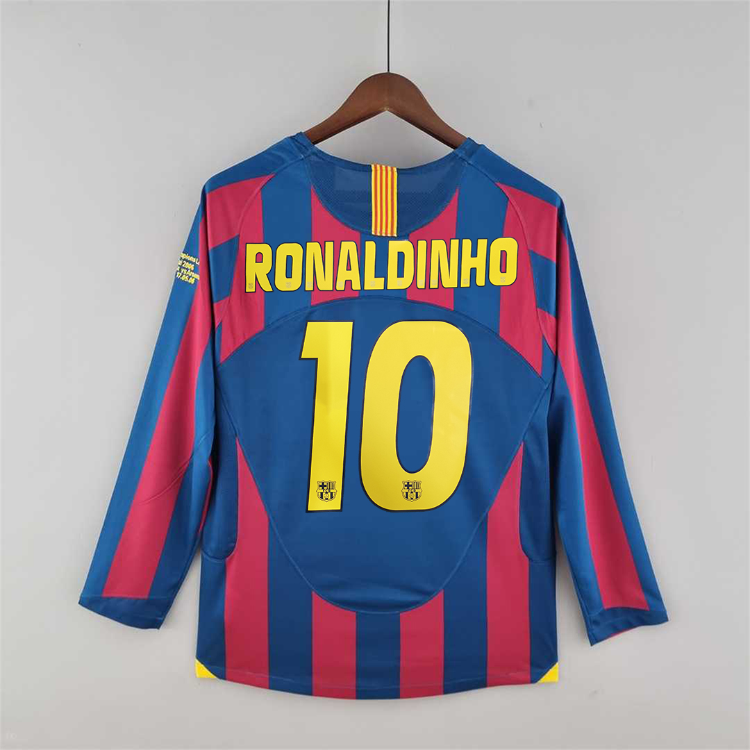 B.A.R.S.A Retro 05-06 Home Long Sleeve Jersey - UEFA Champions League Final - UnitedFutballJersey