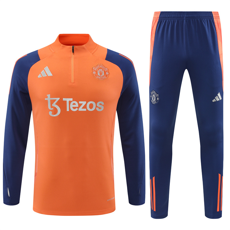 Manchester United 24-25 Long Sleeve Training Set - Orange - UnitedFutballJersey
