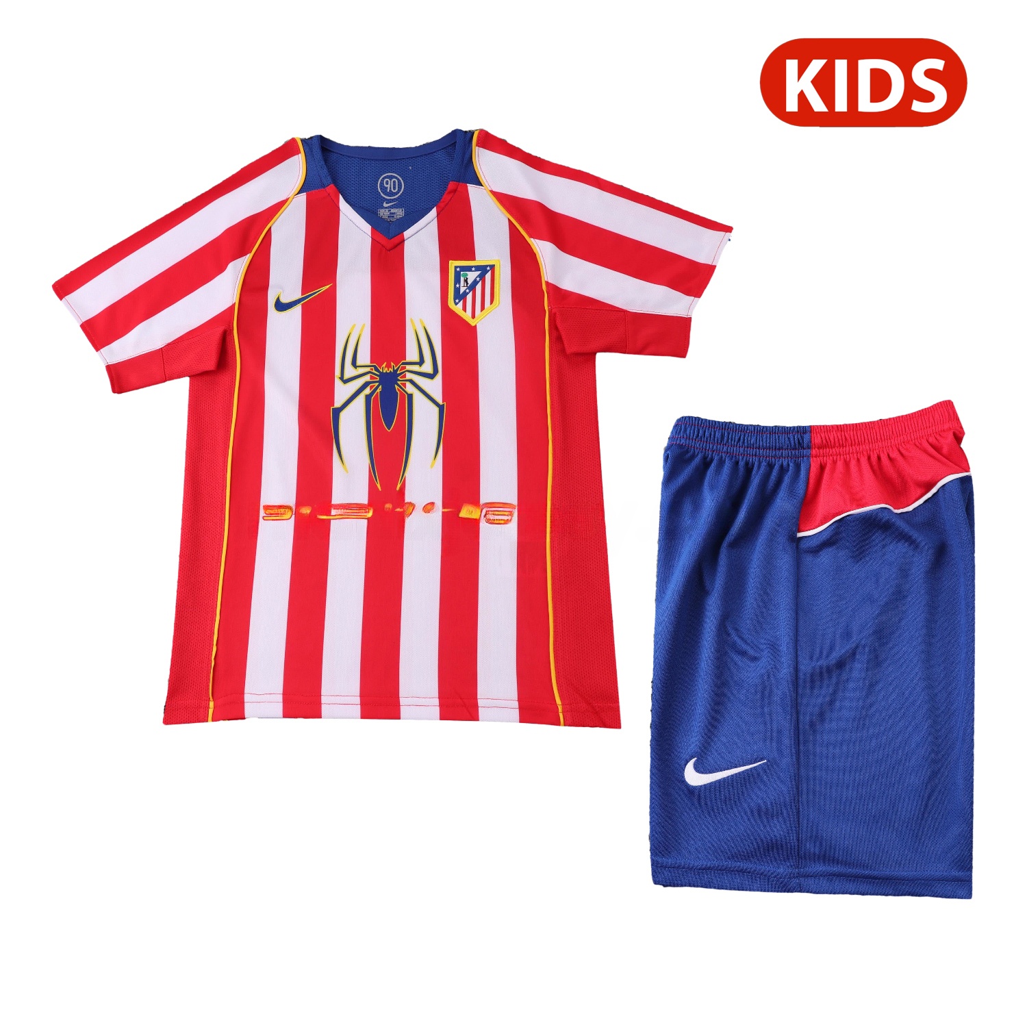 Retro Atletico Madrid 2004-05 Home S.p.i.d.e.r M.a.n Special Kids Kit - UnitedFutballJersey
