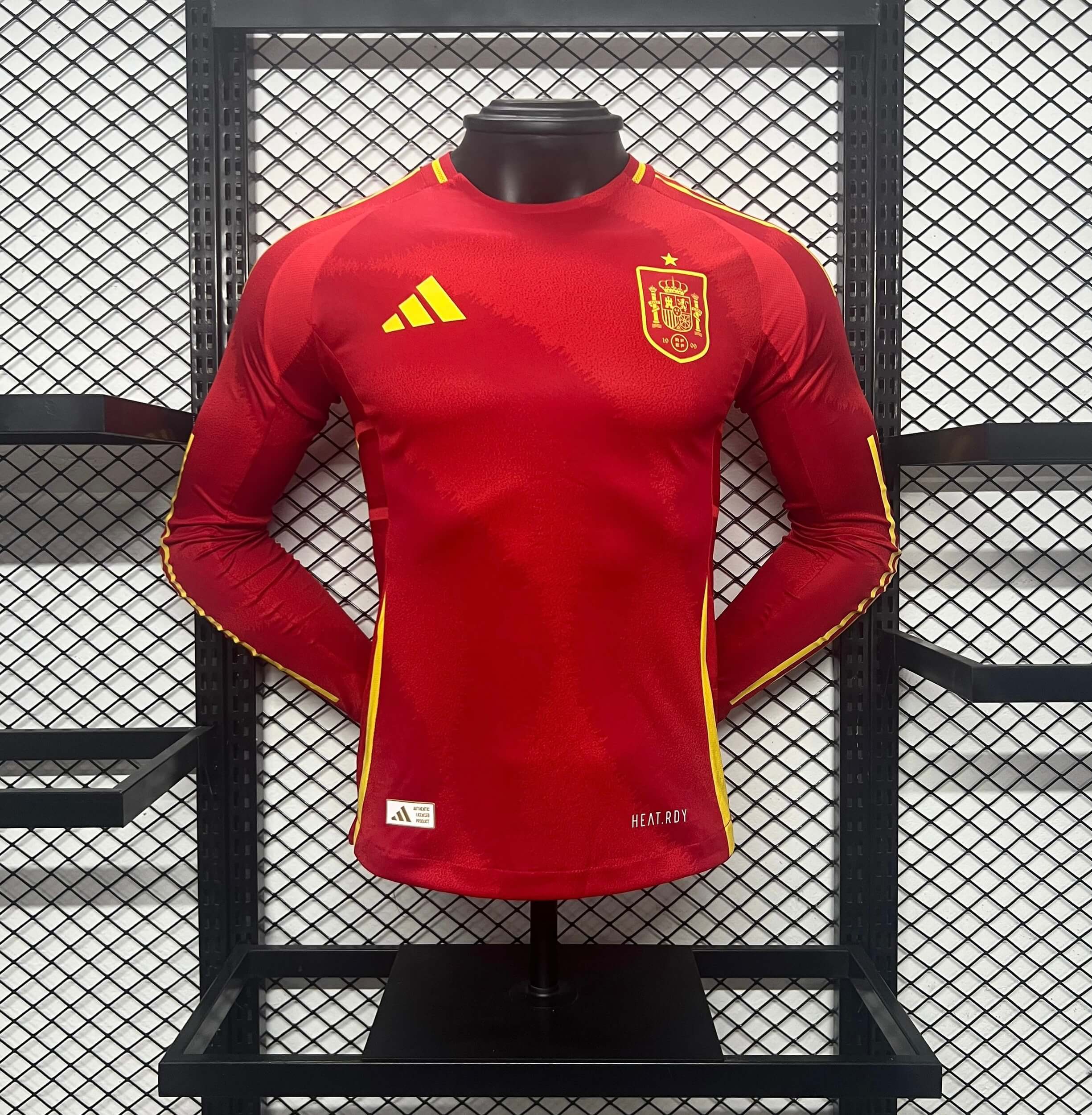 Spain 2024 Home Stadium Long Sleeve Jersey - Player Version - UnitedFutballJersey