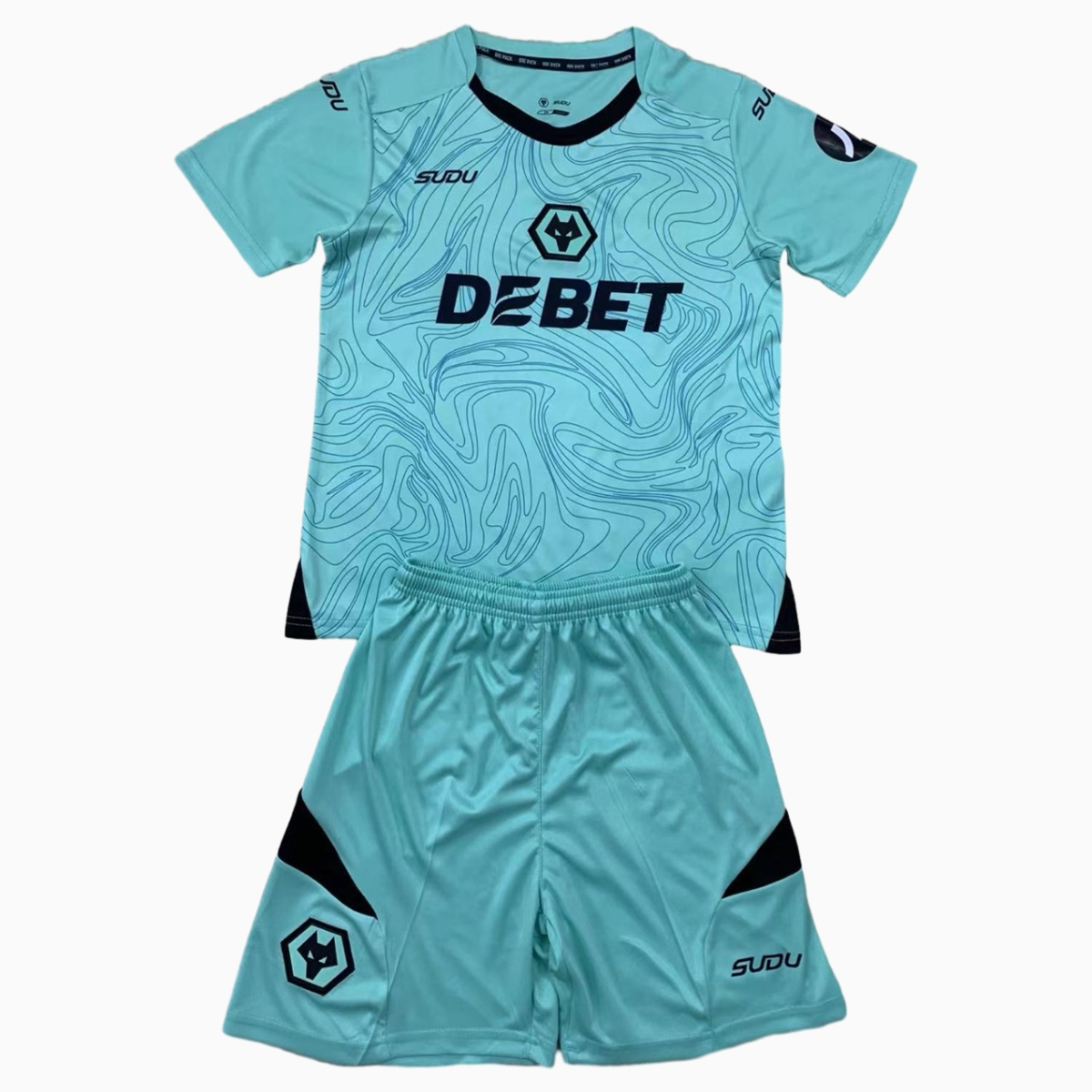 Wolverhampton Wanderers Wolves 24-25 Goalkeeper Lake Blue Men's Adult Jersey Set - Fans Version - UnitedFutballJersey