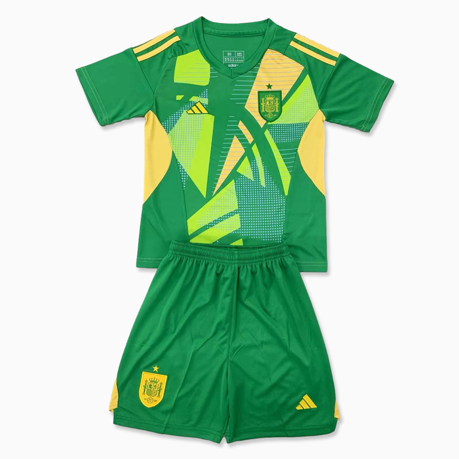 Spain 2024 Fruit Green Goalkeeper Kids Kit - UnitedFutballJersey