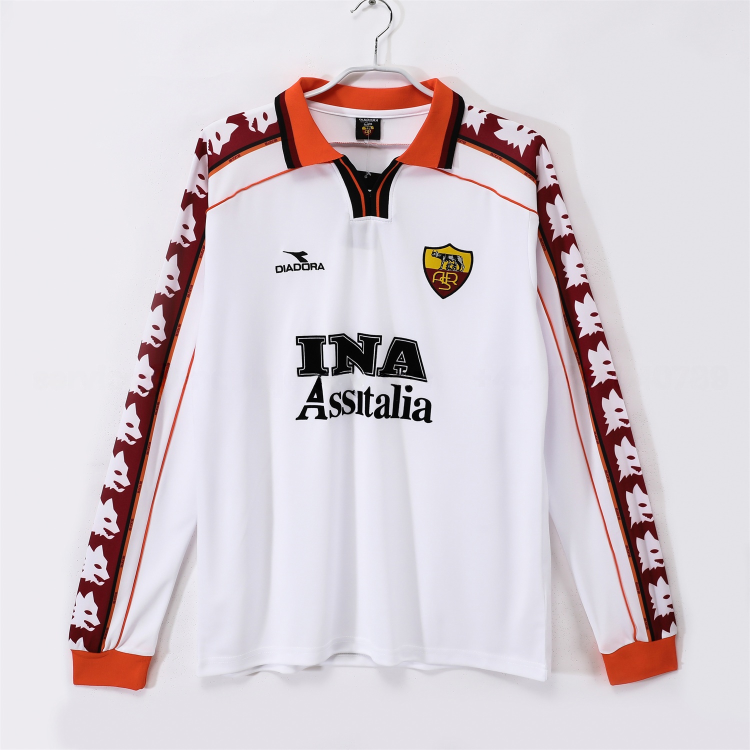 Retro Roma 1998-99 Away Long Sleeves Jersey - UnitedFutballJersey